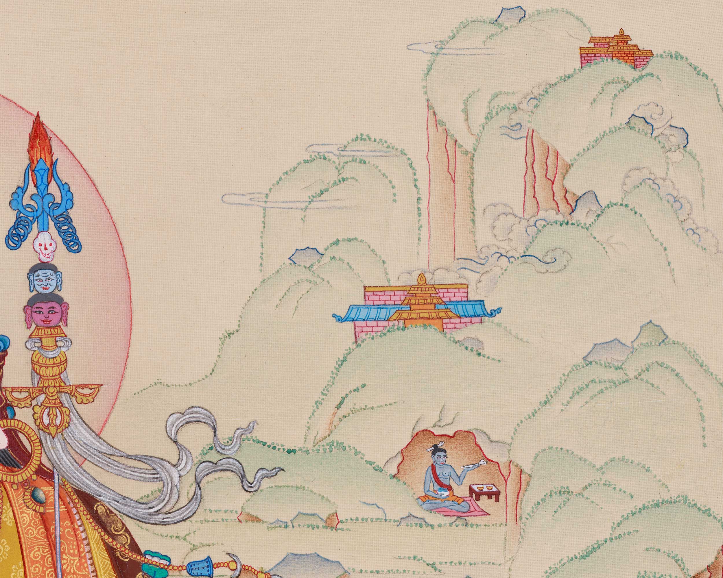Tibetan Guru Rinpoche Artwork | Padmasambhava Lotus-Born Master