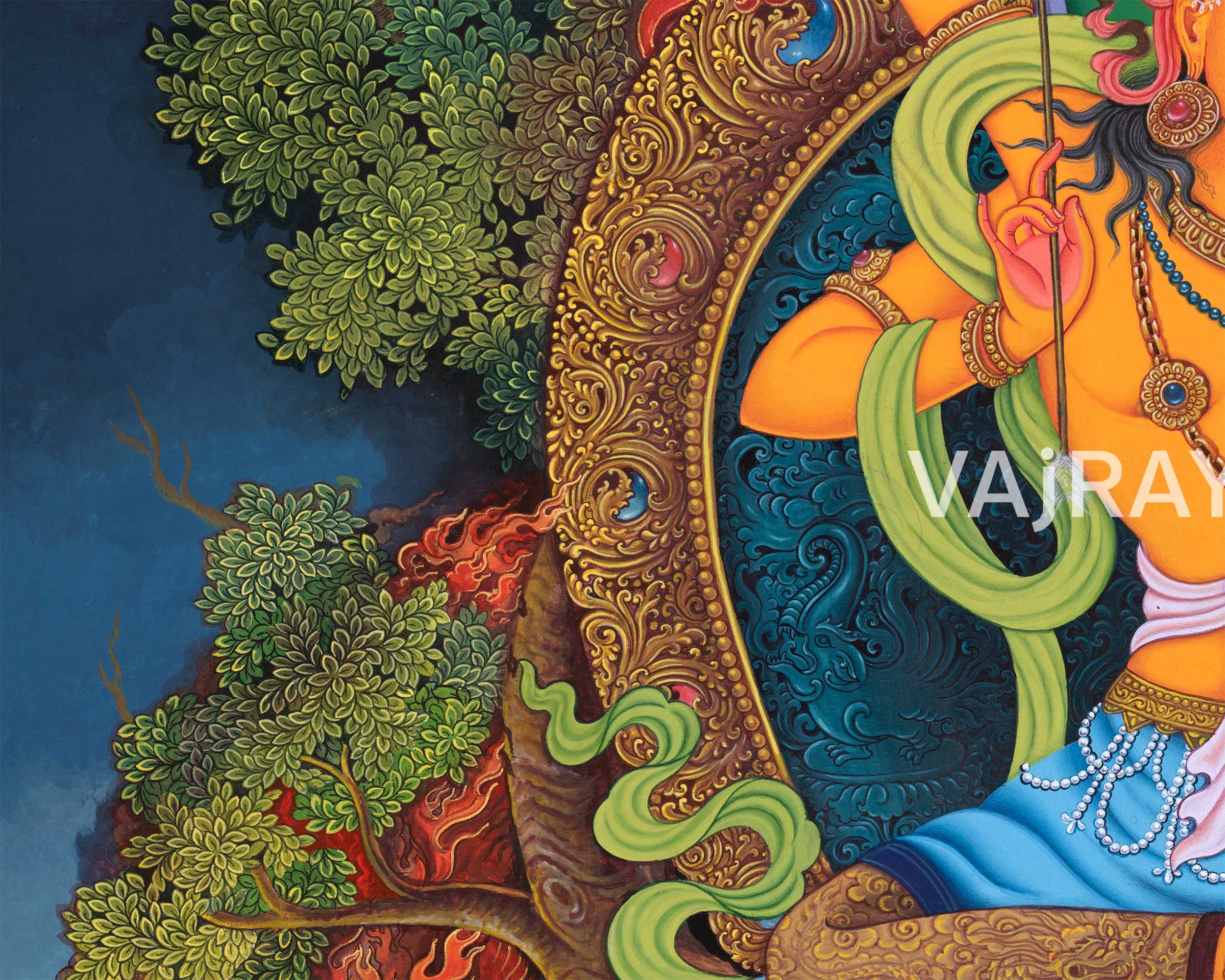 Manjushri Thangka Print | Tibetan Canvas Print | The Bodhisattva Of Wisdom