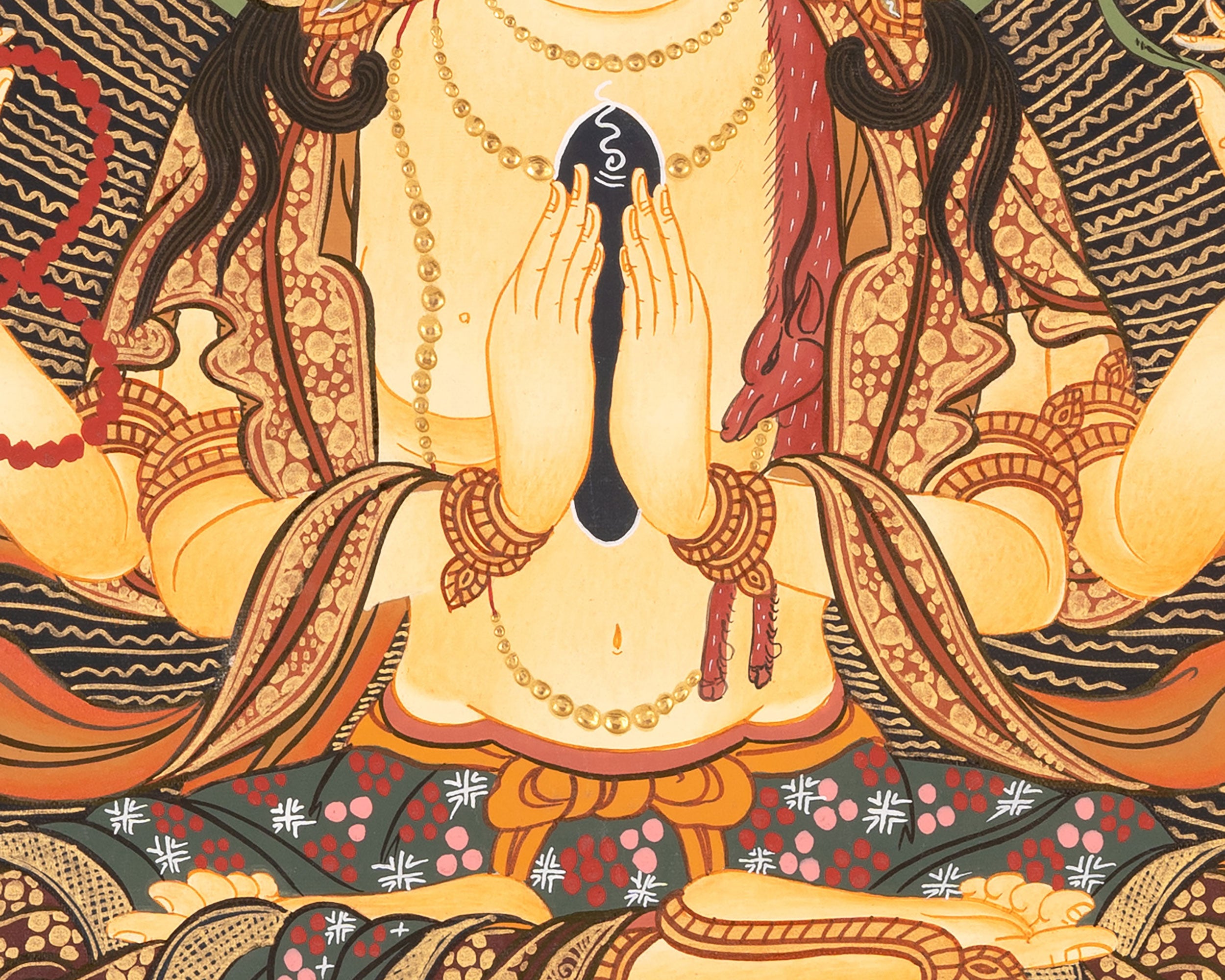 4 Armed Avalokiteshvara Painting | Sacred Buddhist Art of Infinite Compassion
