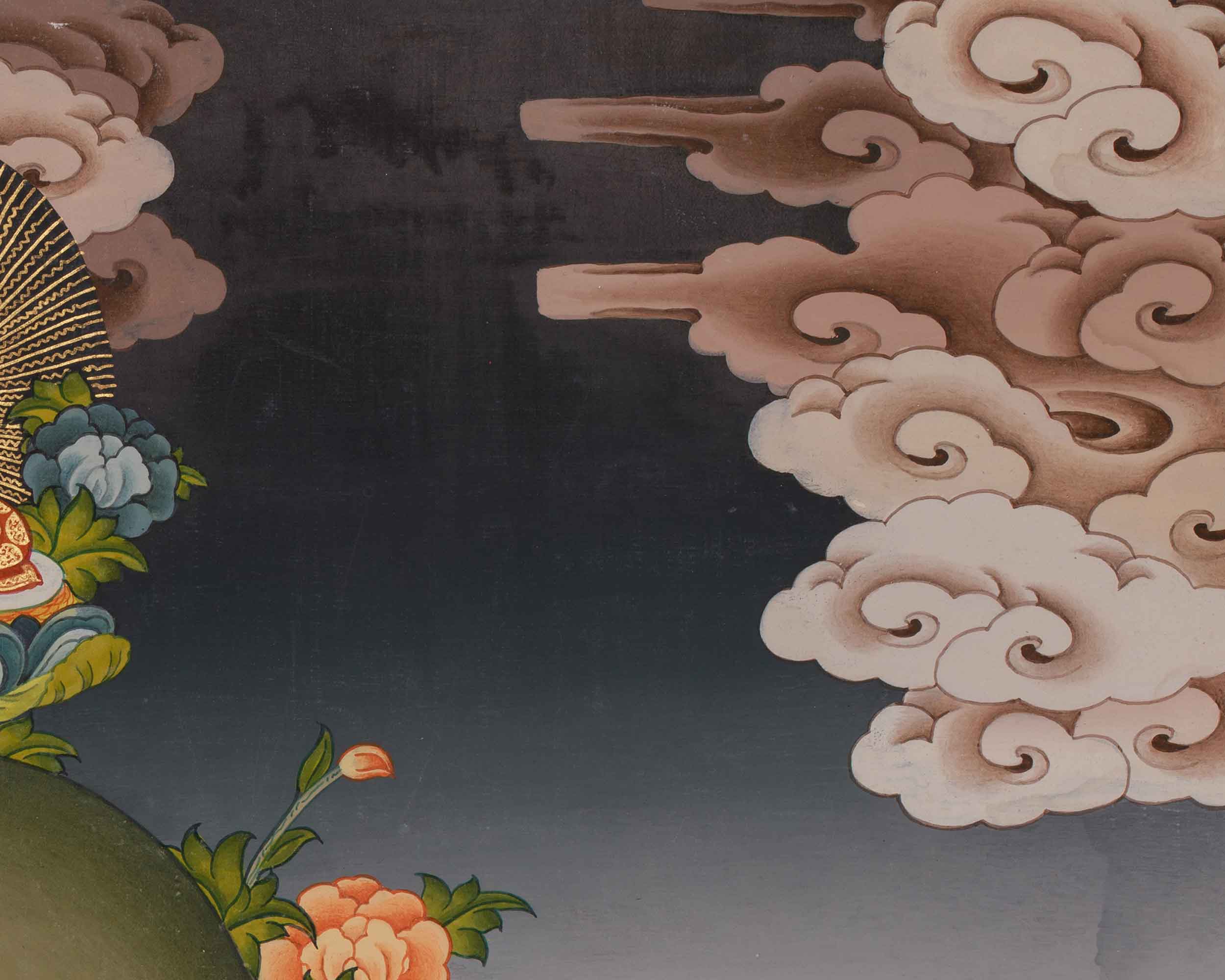 Divine Compassion Thangka Of Chenrezig | Avalokiteshvara Thangka | Tibetan Spiritual Art