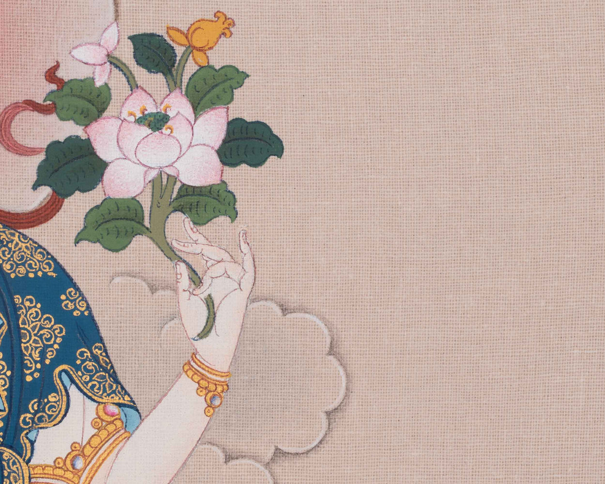 Sacred Tibetan Chenrezig Thangka | Avalokiteshvara Artwork