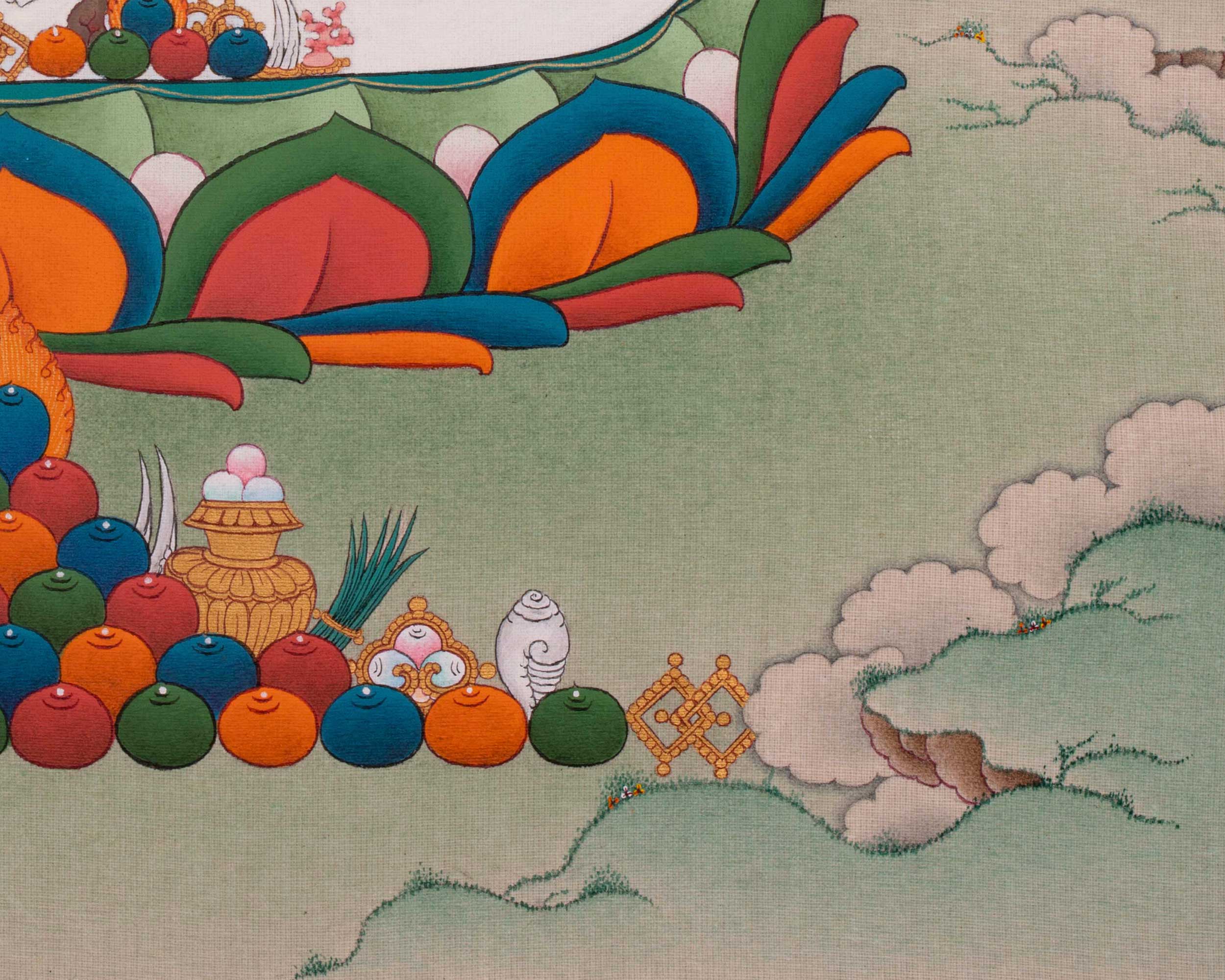 Traditional Black Dzambhala Thangka Print | Print on Cotton Canvas | Wall Decor