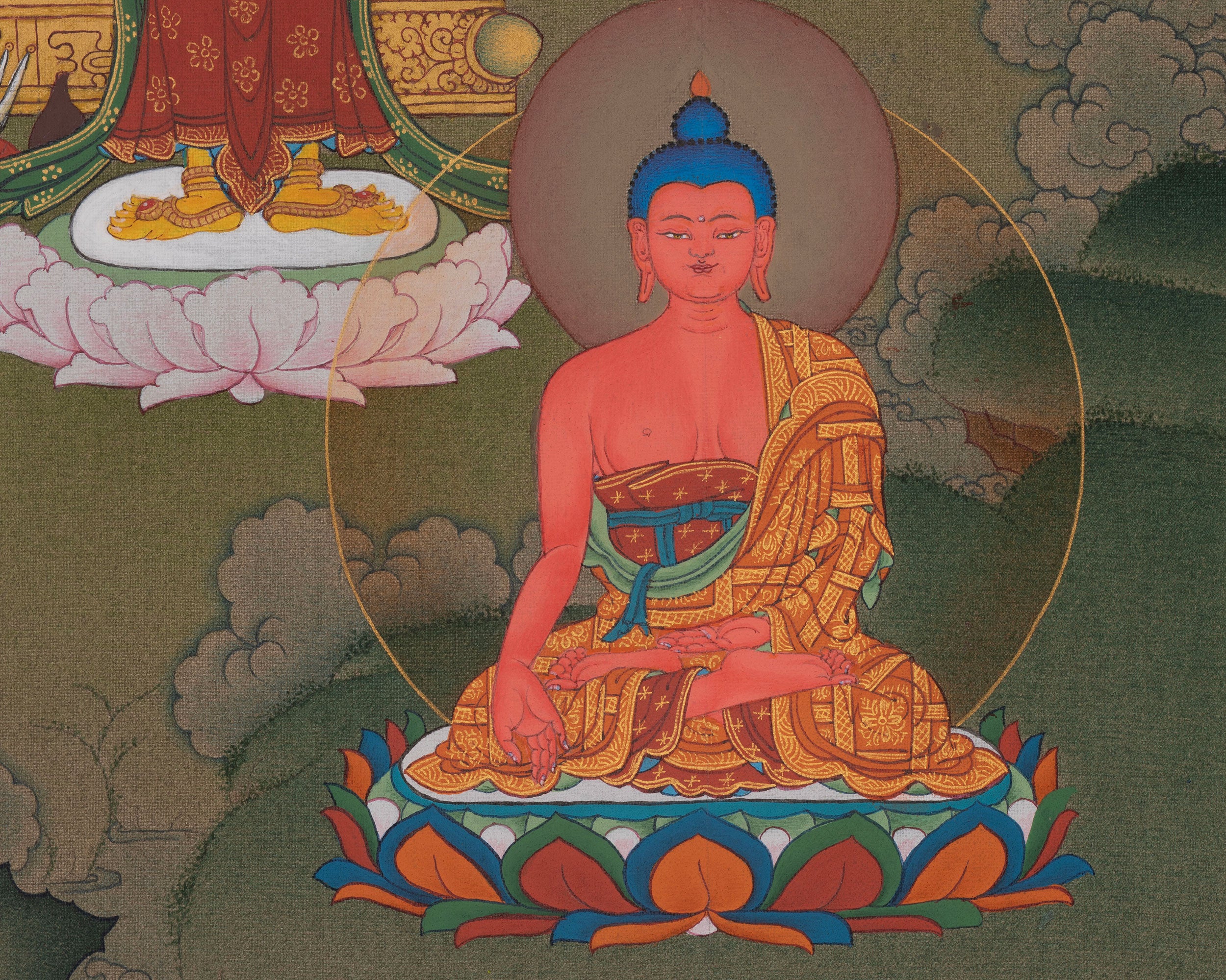 Asta Medicine Buddha Thangka | Healing Deity | Mahayana Buddhism