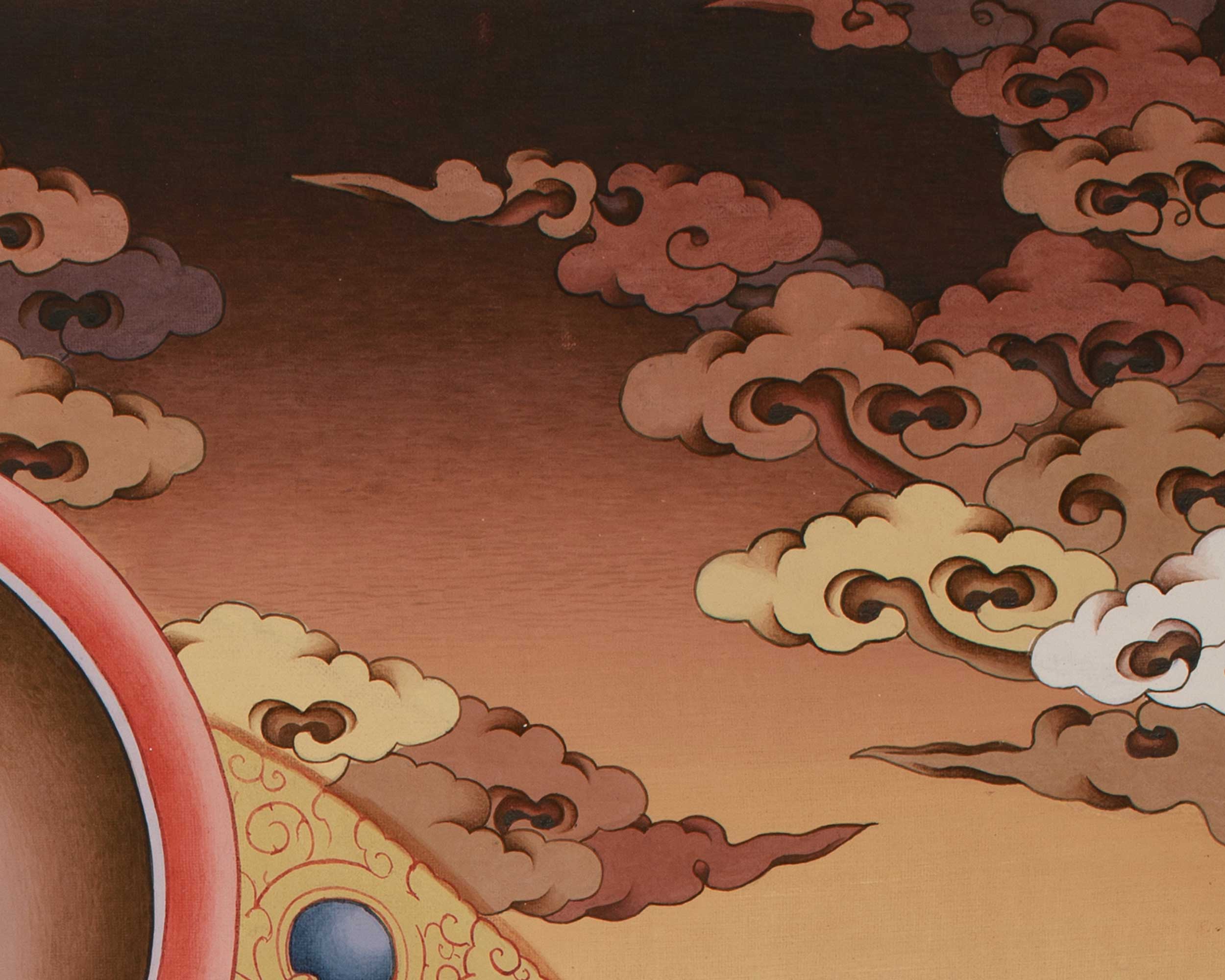 Traditional Thangka of Medicine Buddha with Amitabha | Healing Deity