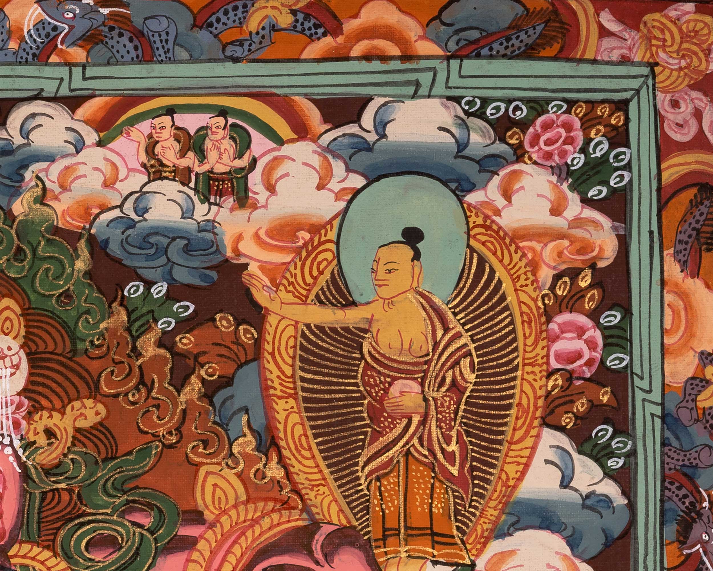 Wheel of Life Buddhist Painting | Sacred Depiction of the Cycle of Existence