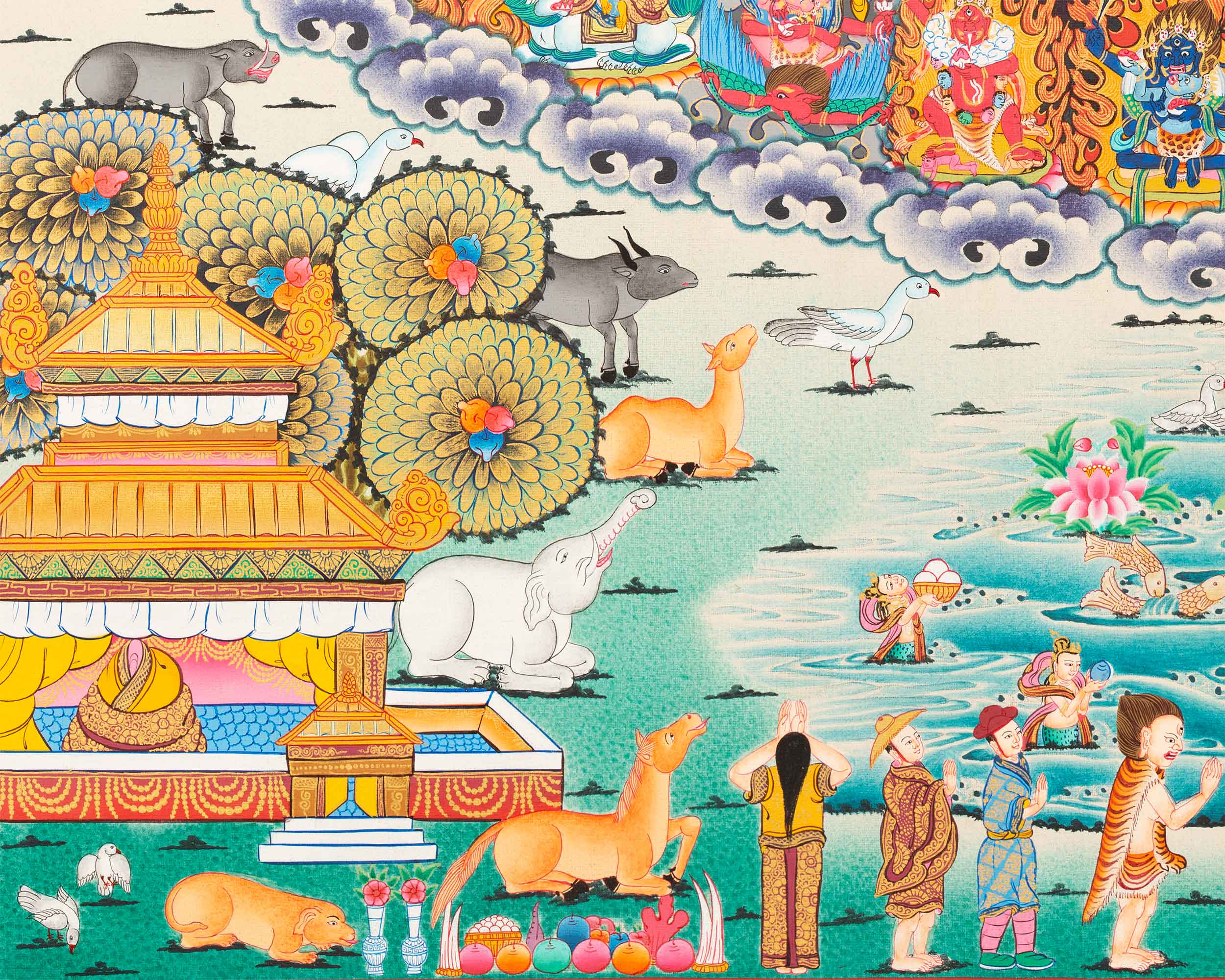 Guru Padmasambhava Giclee Print For Spiritual Room Decor | The Lotus Born Master Rinpoche Thangka