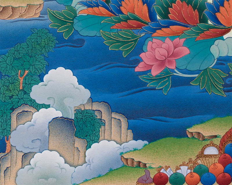 Guru Rinpoche Thangka Print | The Lotus Born Master | Traditional Padmasambhava Artwork