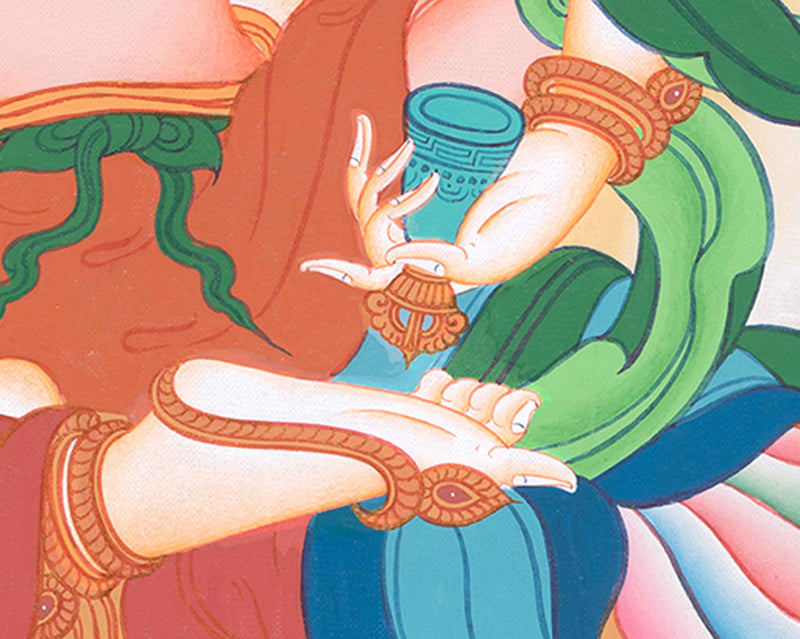 Vajrasattva with Consort Thangka Art | Traditional Yab-Yum Painting | Religious Decors