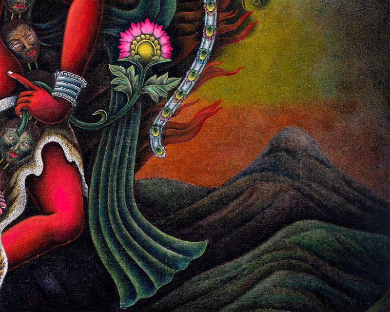 Kurukulle with Mahakala Newari Print | High Quality Giclee Wall Hanging Canvas