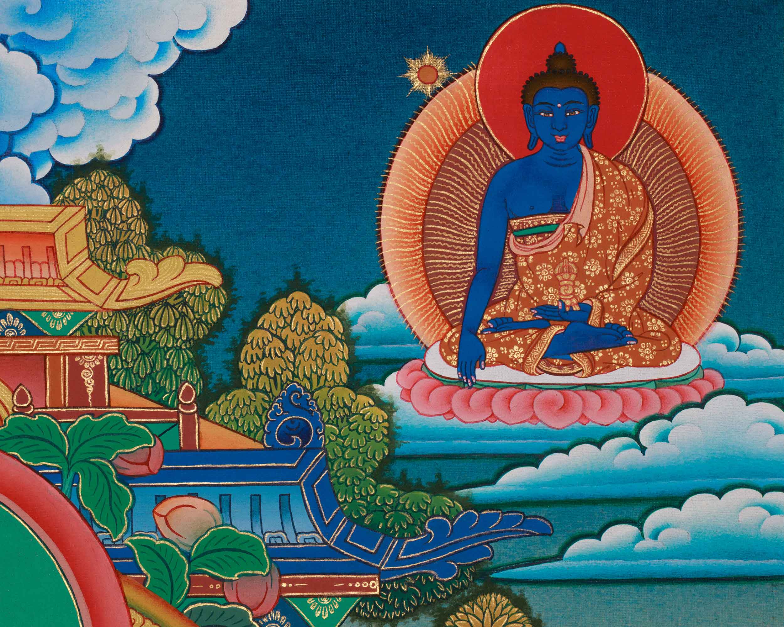 Amitabha Buddha Sukhavati Thangka | Embodying Compassion and Eternal Peace