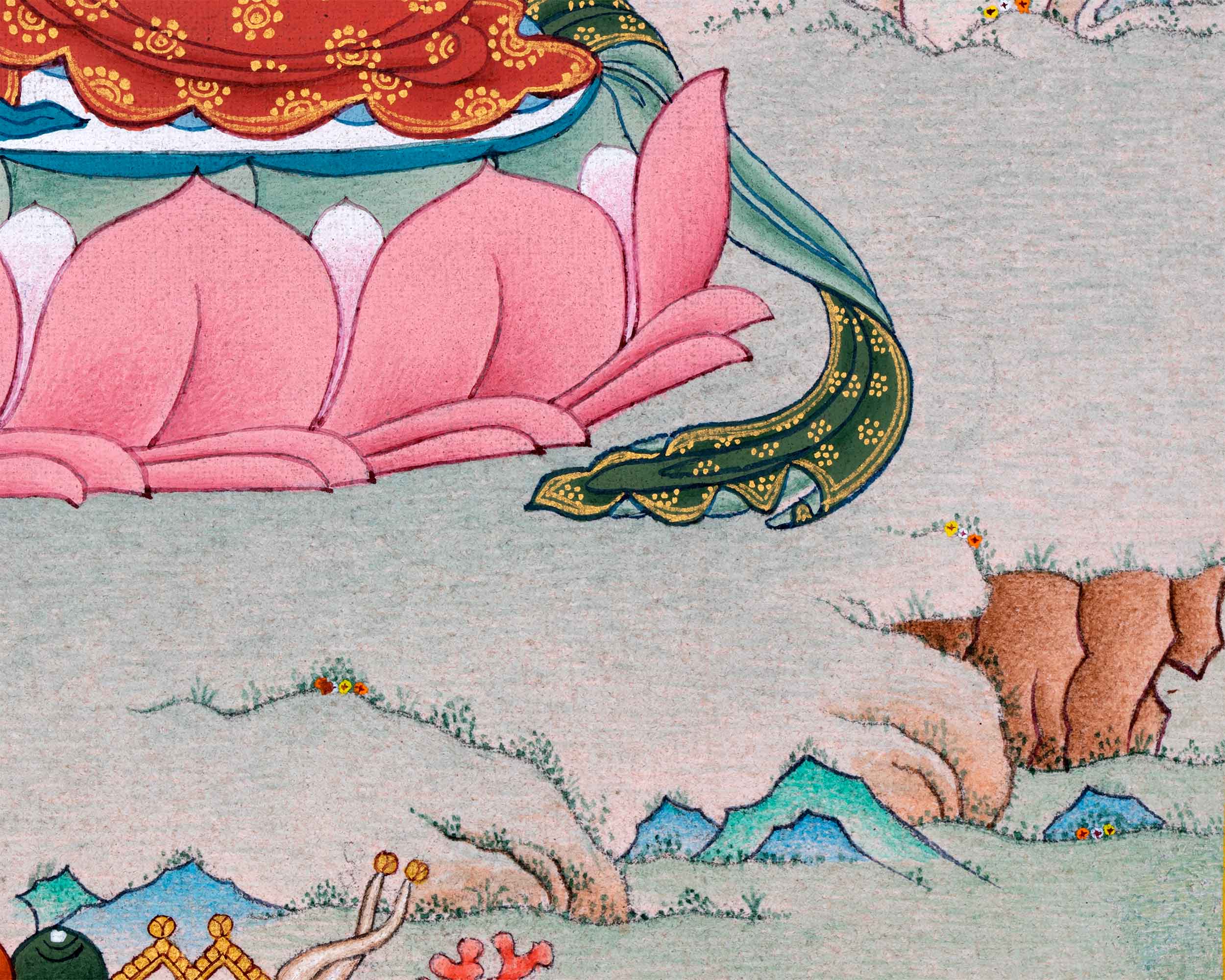 Ksitigarbha Painting | Tibetan Buddhist Art of Earth Treasury | Bodhisattva Of Great Vow