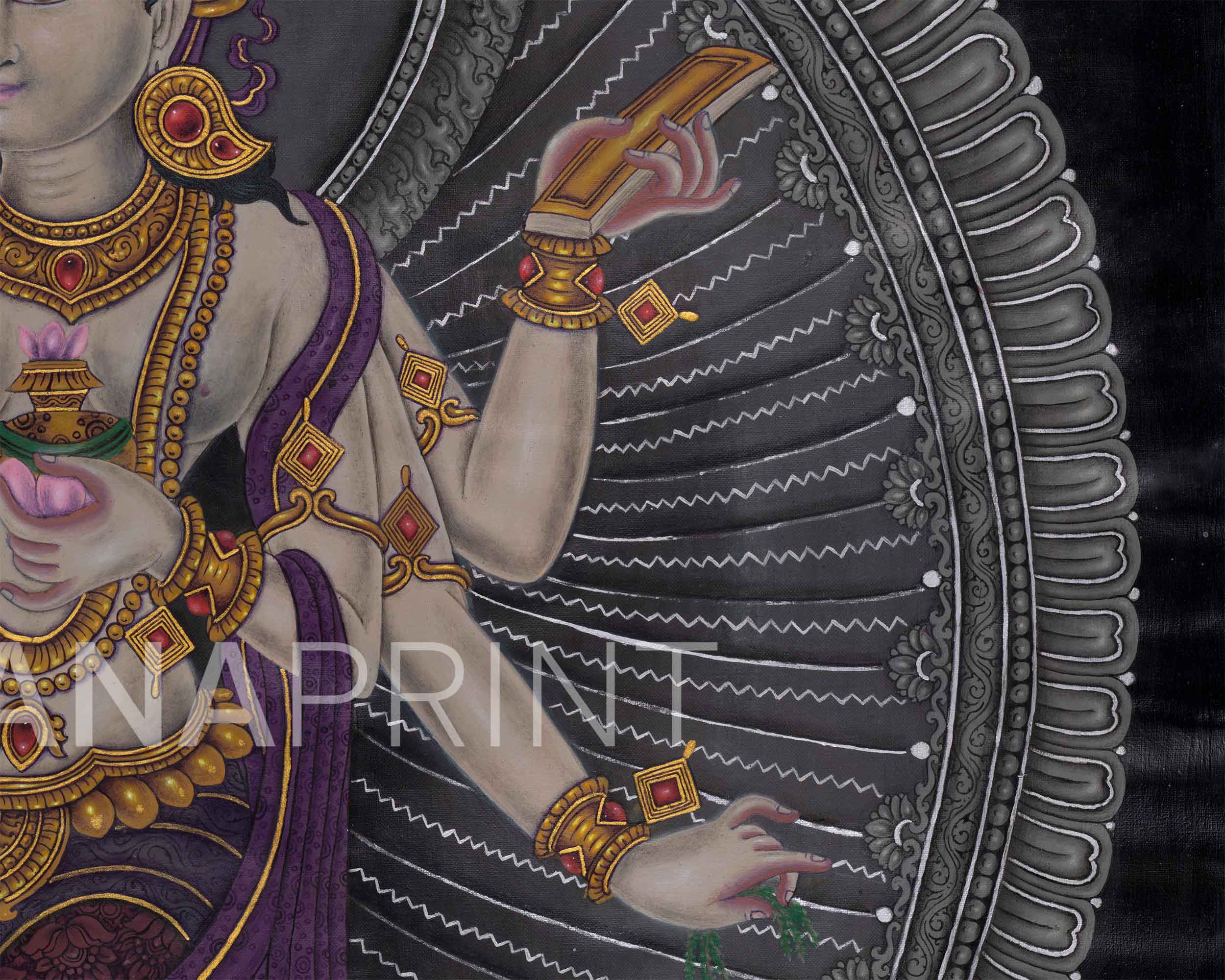 Basundhara, The Wealth Deity Giclee Print |  Bhasundhara Devi Thangka Print