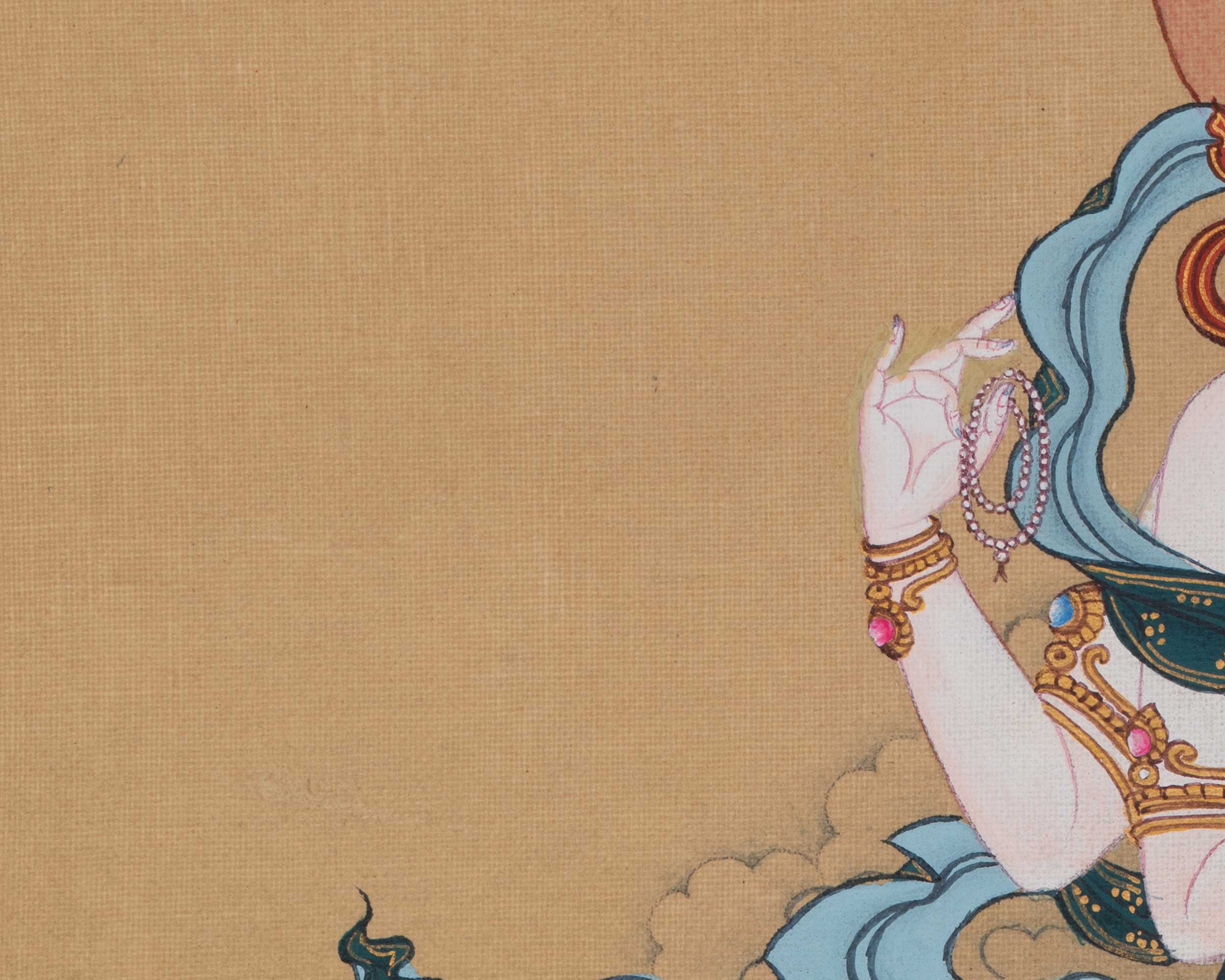 Divine Four-Armed Chenrezig Art | Representing Infinite Compassion, Wisdom, and Enlightened Awareness
