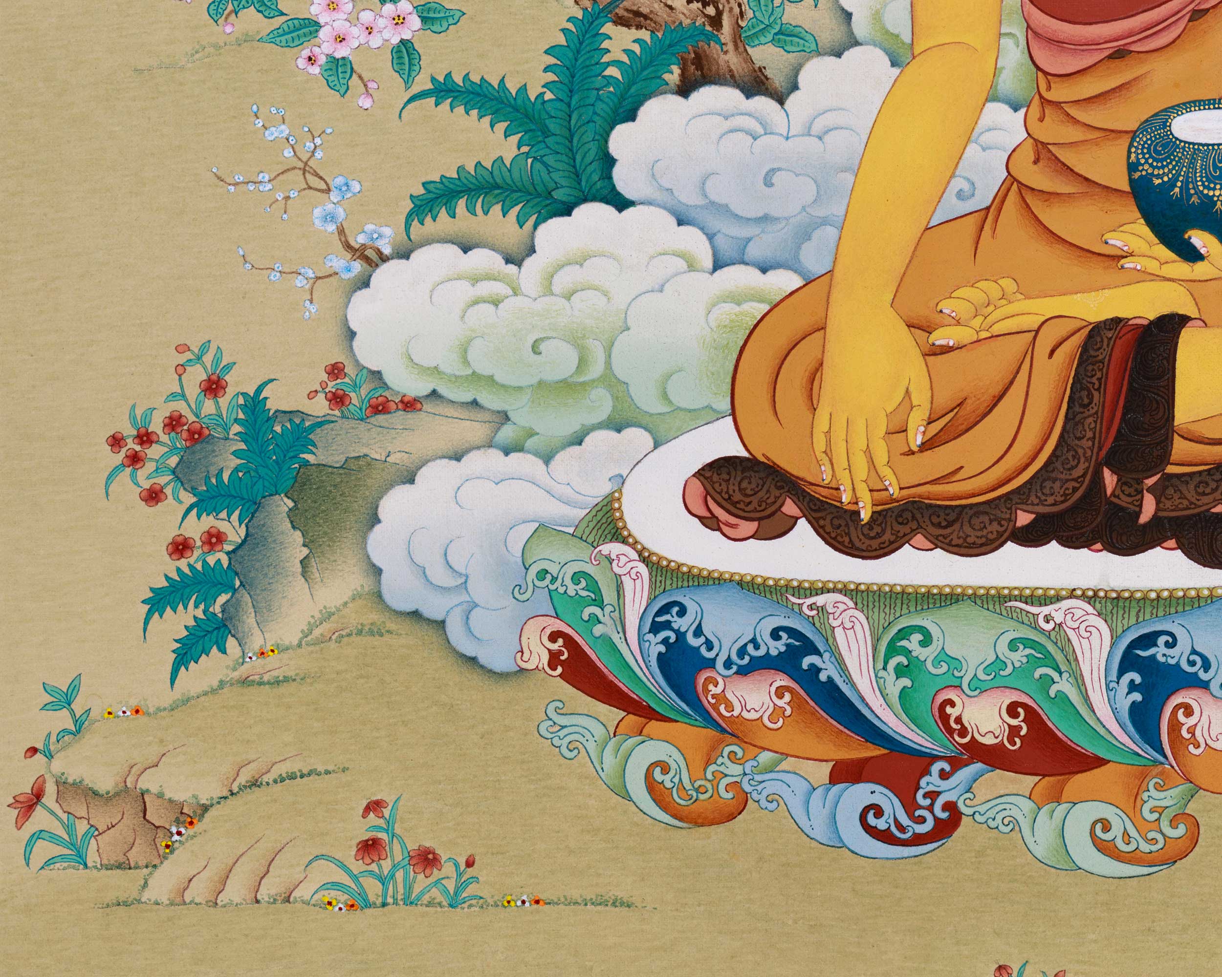 Divine Serenity: Exceptionally Beautiful Shakyamuni Thangka