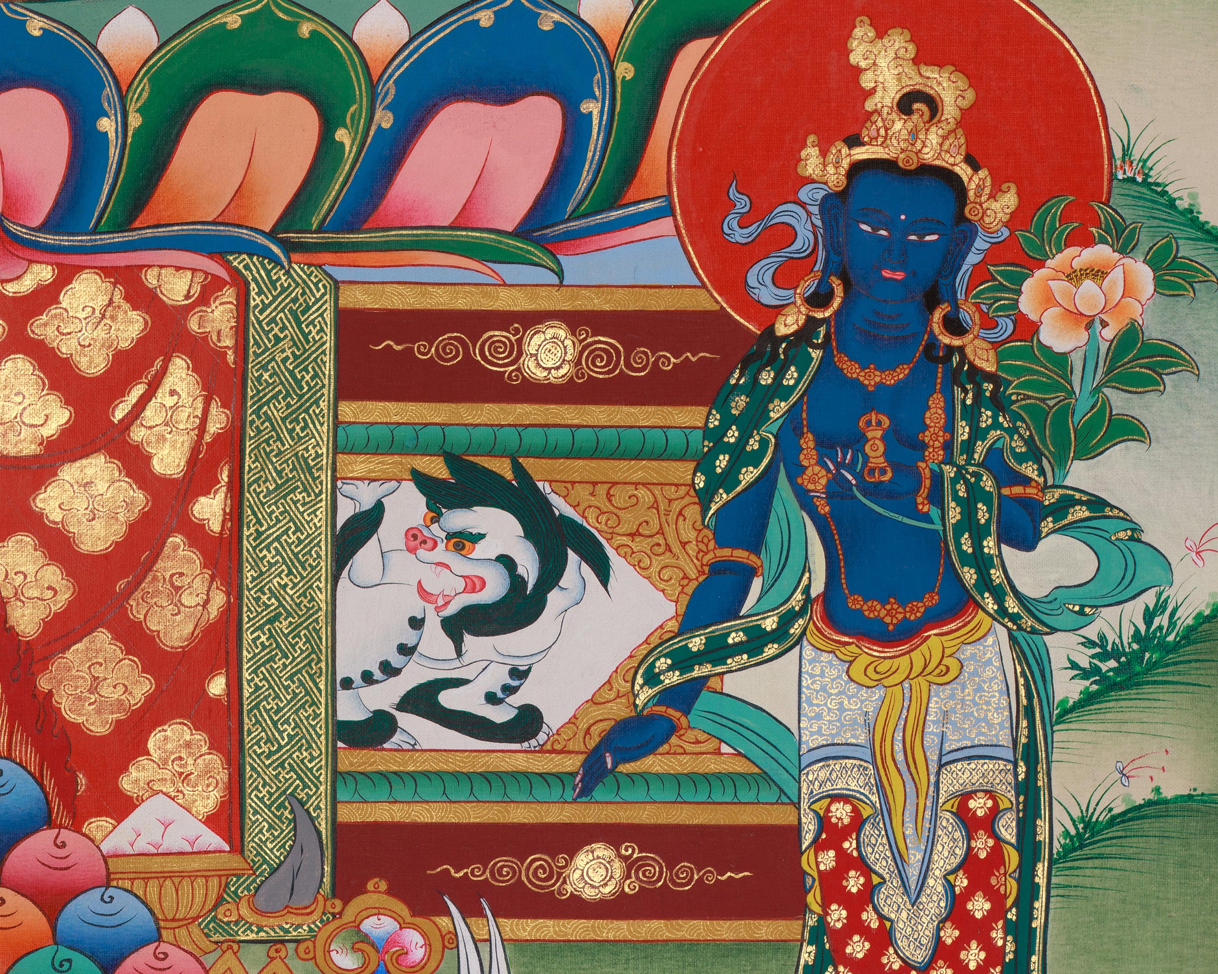 Infinite Light Amitabha Buddha With Bodhisattva Thangka | Pure Land Buddha