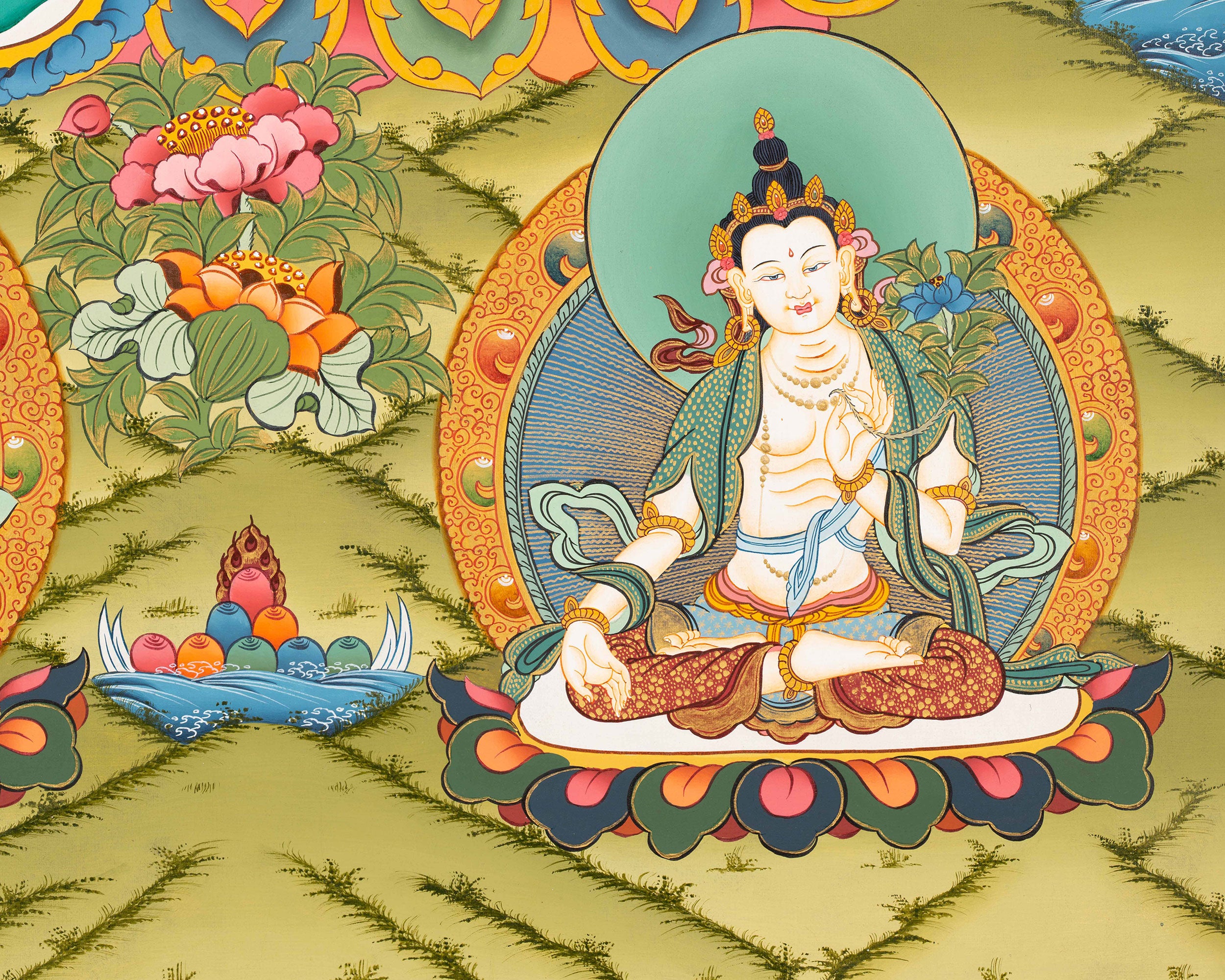 Traditional Goddess Green Tara Painting | Mother of Compassion and Swift Protector