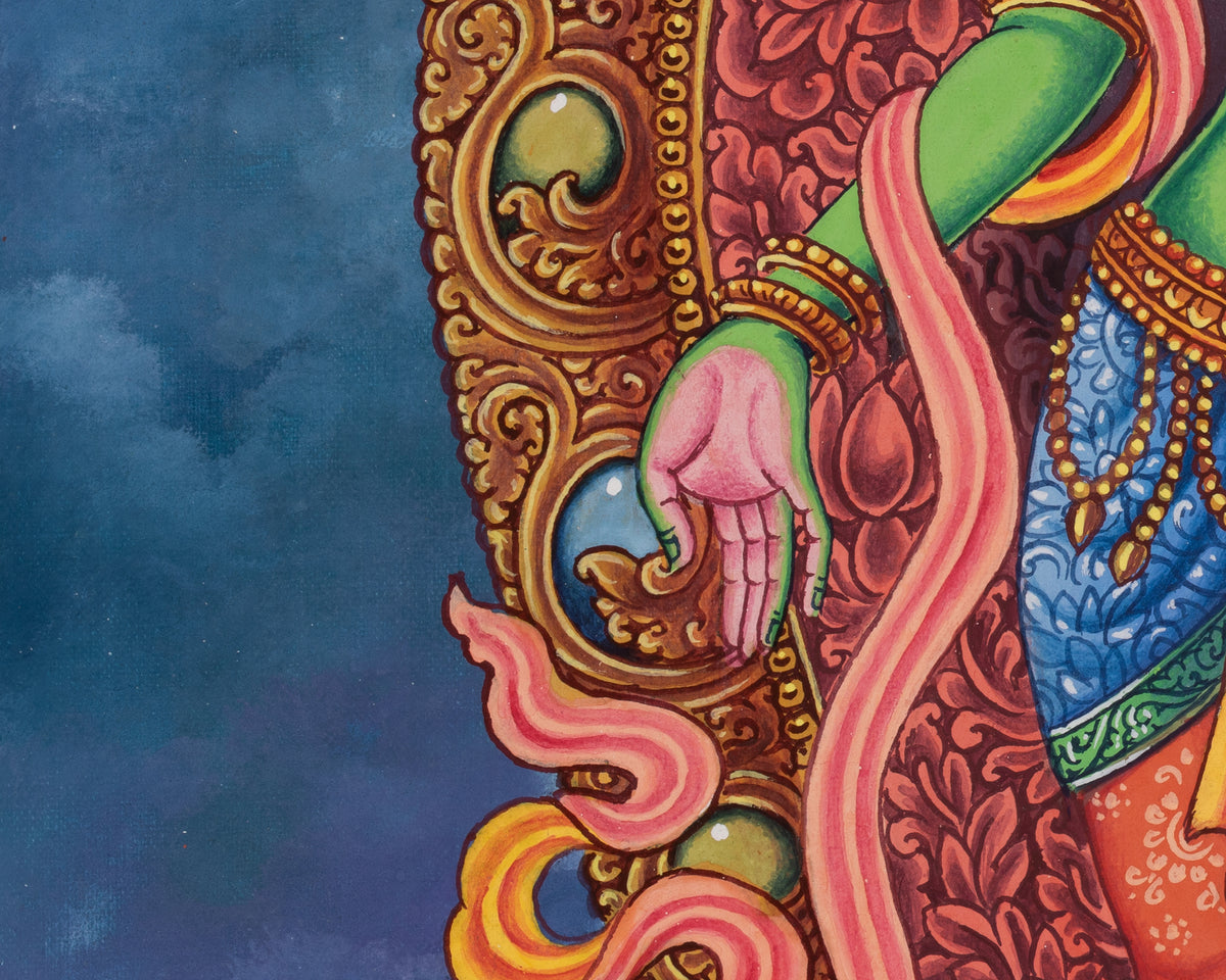 Standing Green Tara Compassionate Thangka | Shyama Tara | Protection Deity
