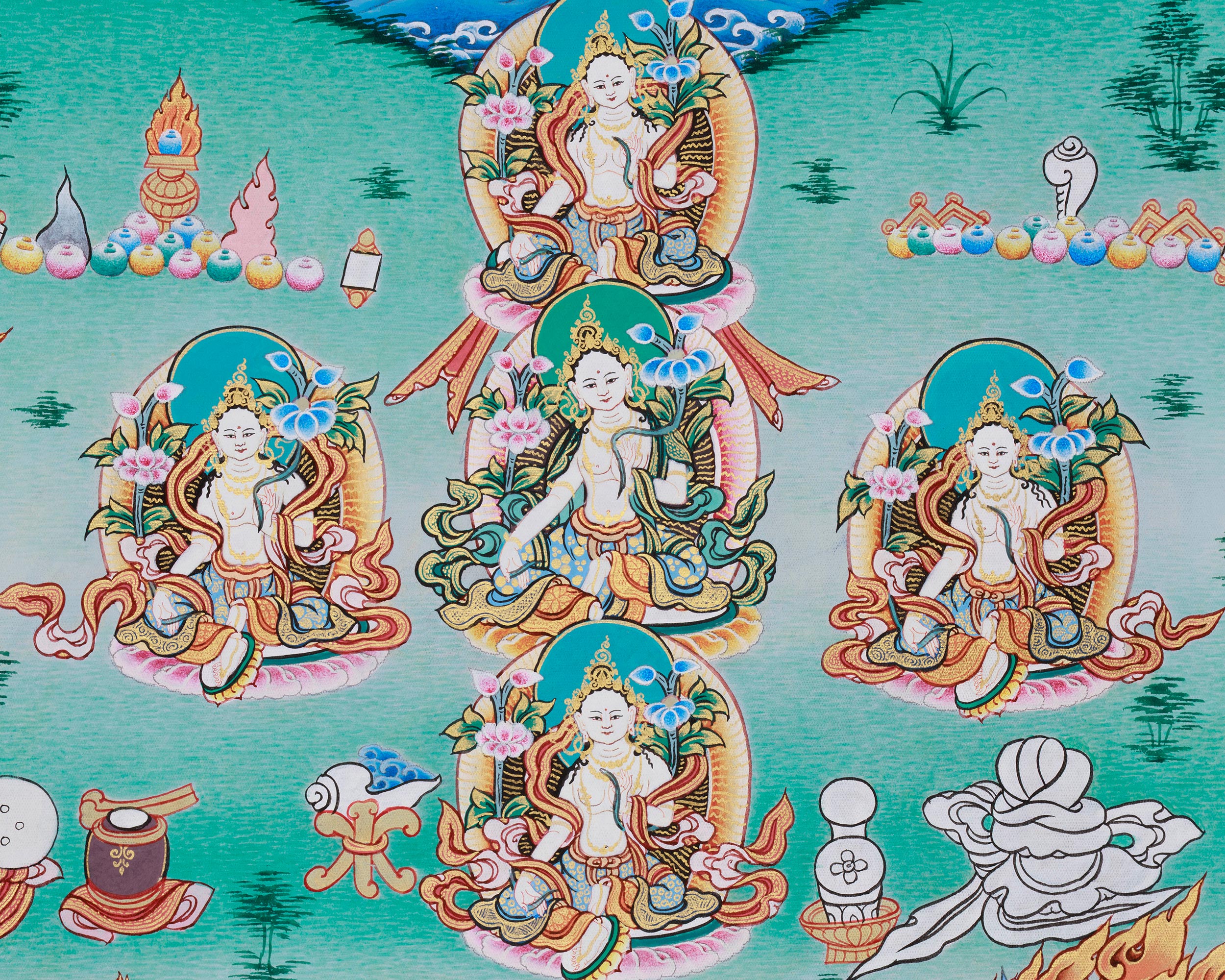 Goddess Red Tara Thangka | A Dynamic And Powerful Form of The Bodhisattva Tara
