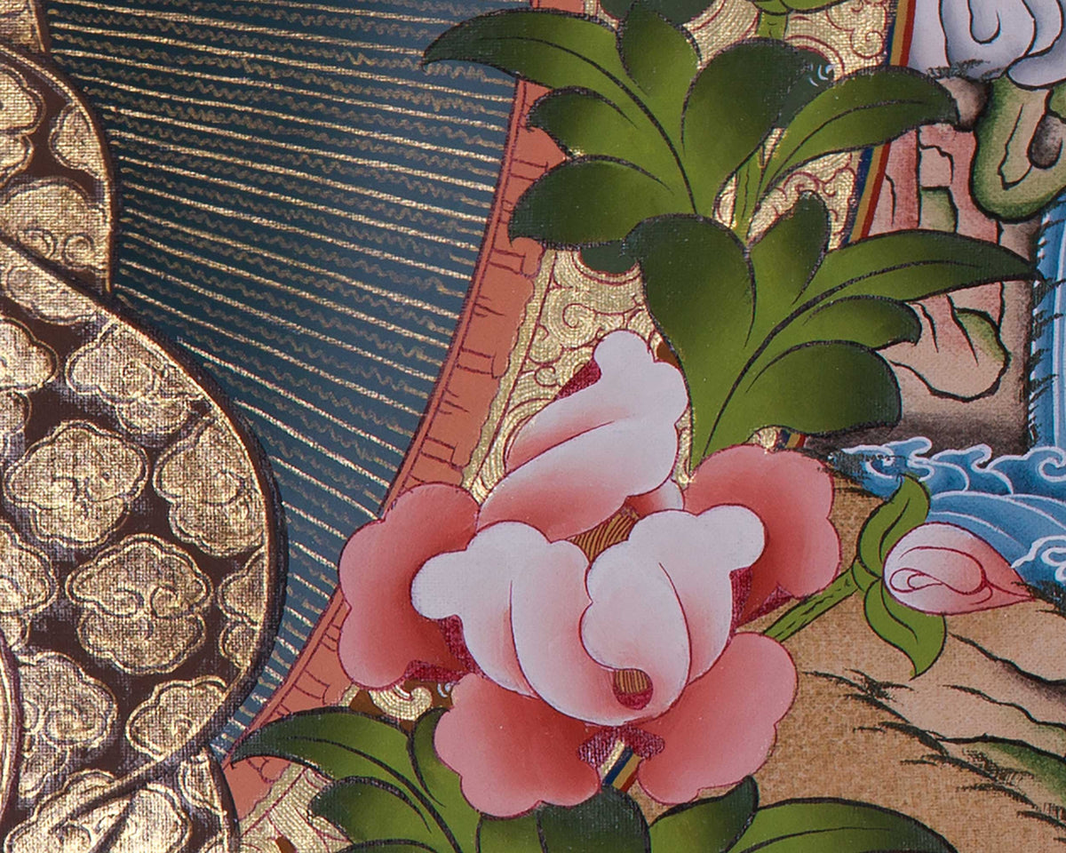 Original Hand-Painted Guru Rinpoche Thangka | Tibetan Wall Decoration