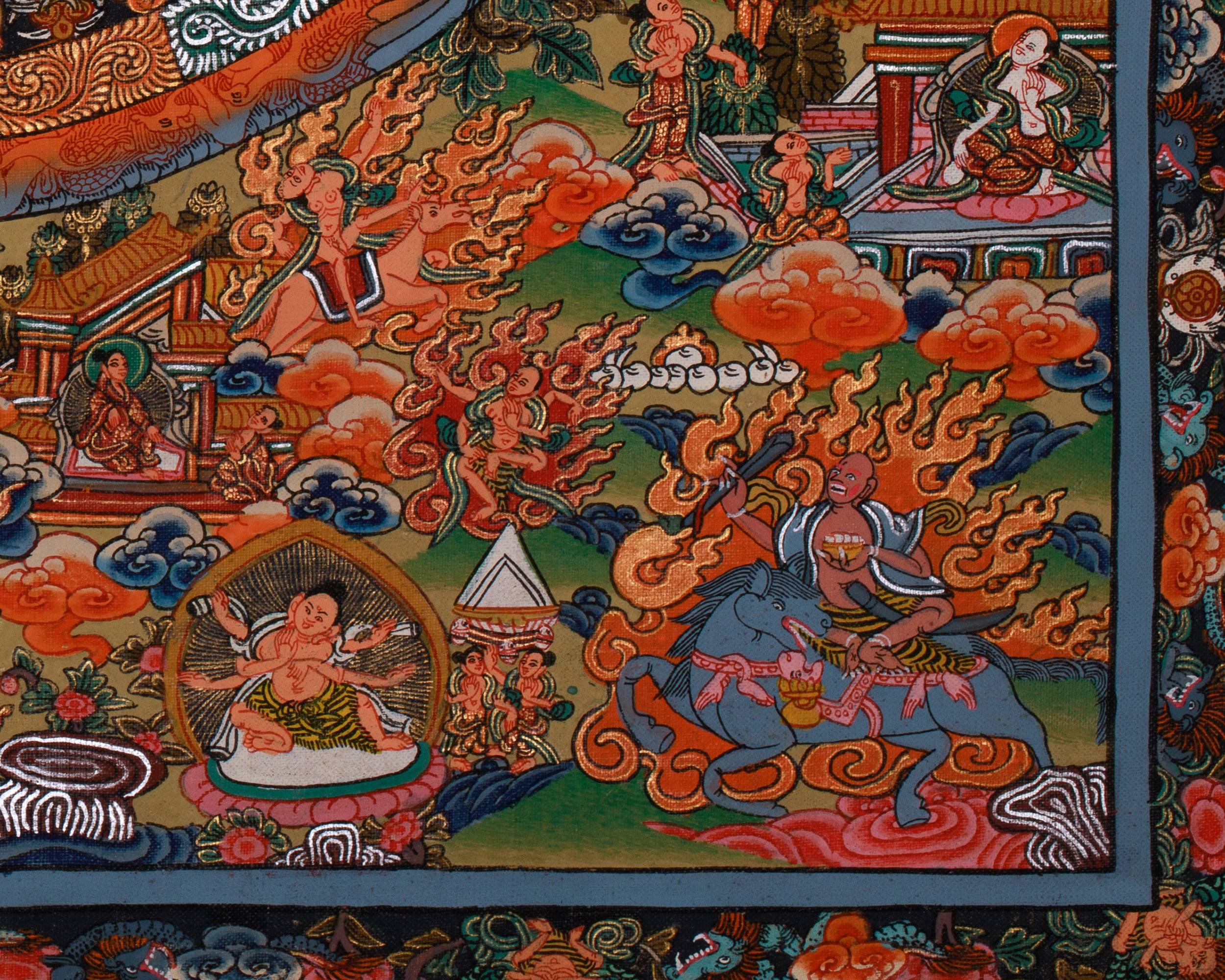 Vintage Avalokiteshvara Mandala | Celestial Beings & Cosmic Guardians