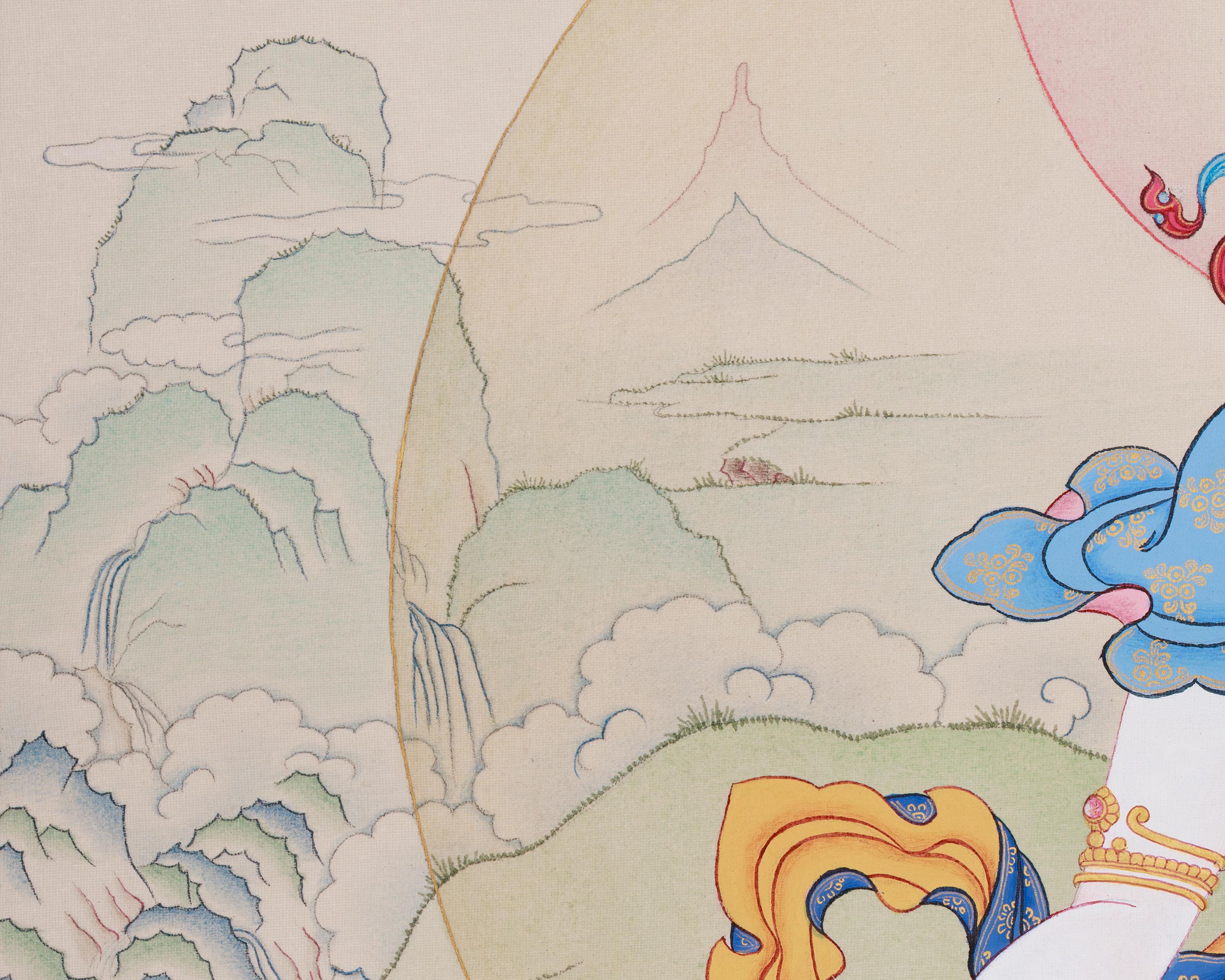 Buddhist Goddess White Dolma | A Sacred Thangka of Purity, Compassion, and Spiritual Healing