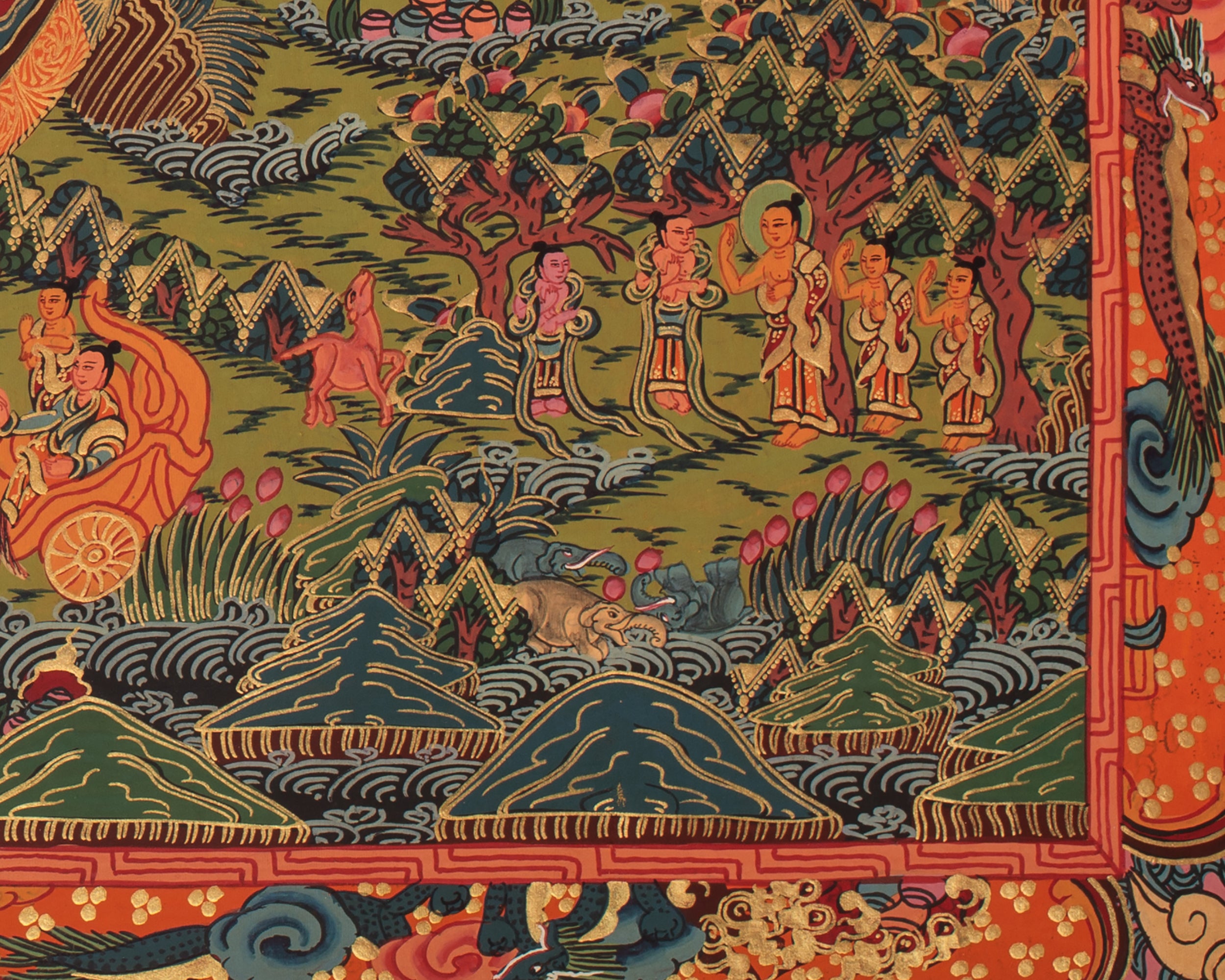 Authentic Buddha Life Story Thangka | Shakyamuni Buddha’s Path to Enlightenment