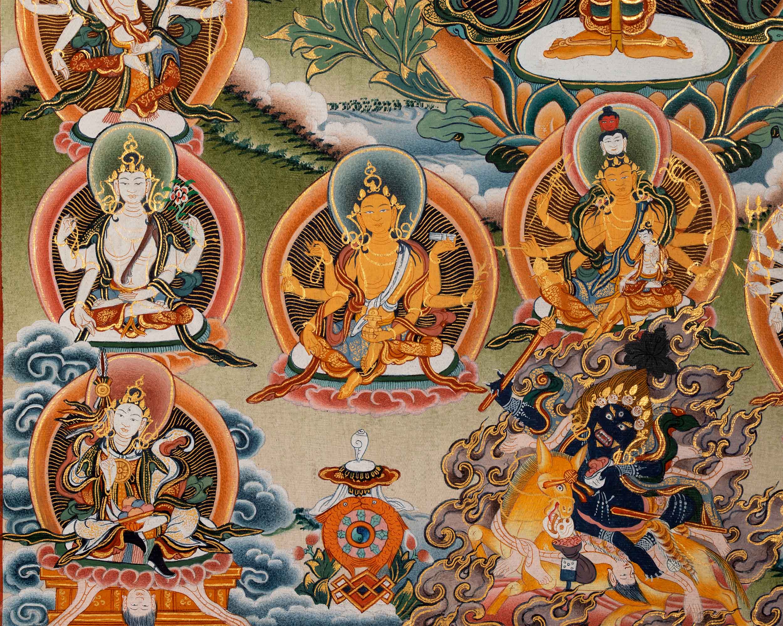 Amoghpasha Lokeshvara Giclee Print For Daily Meditation | Newari Paubha Print For Buddhism Practice