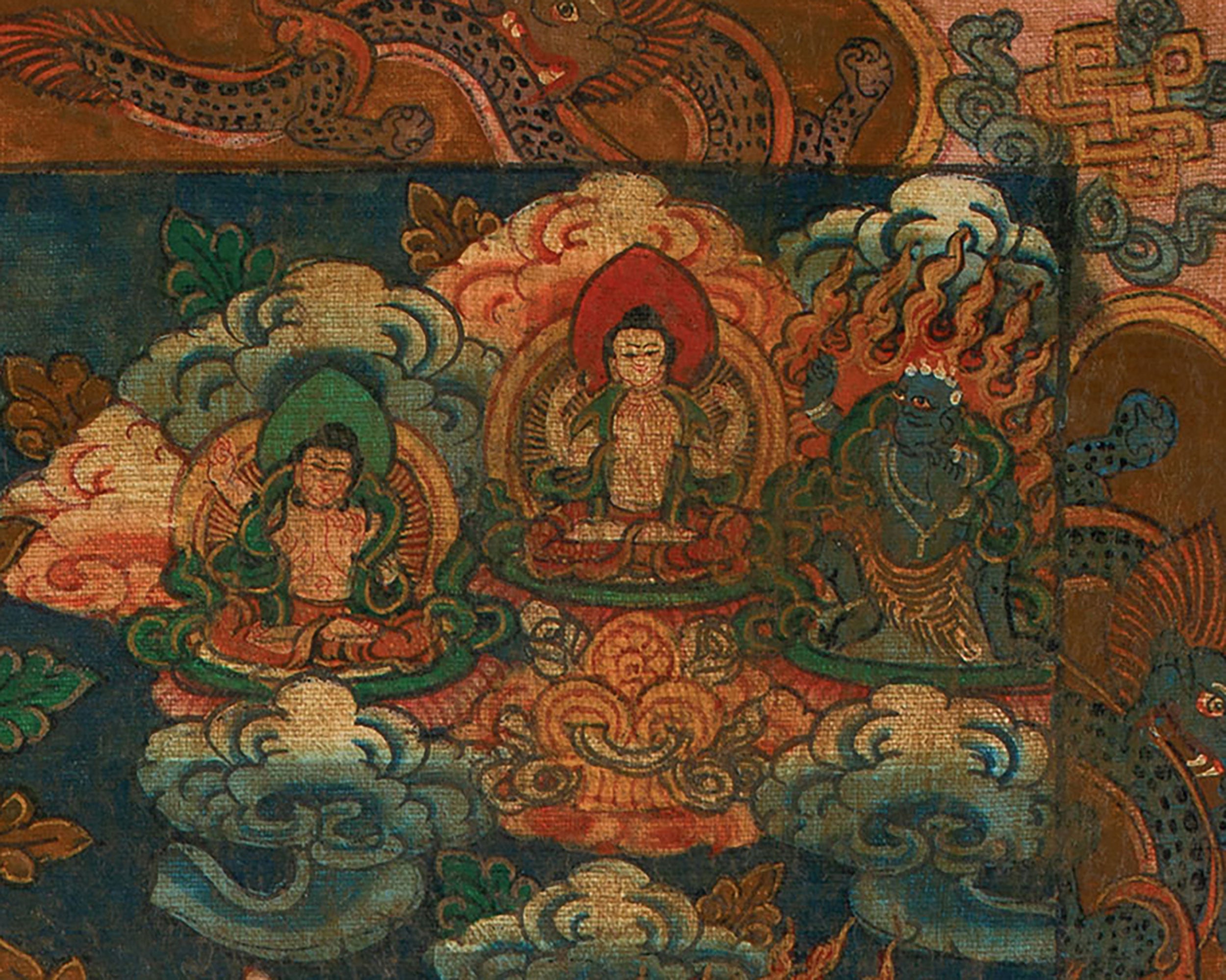 Three Wheel Buddha Mandala | Sacred Geometry Painting