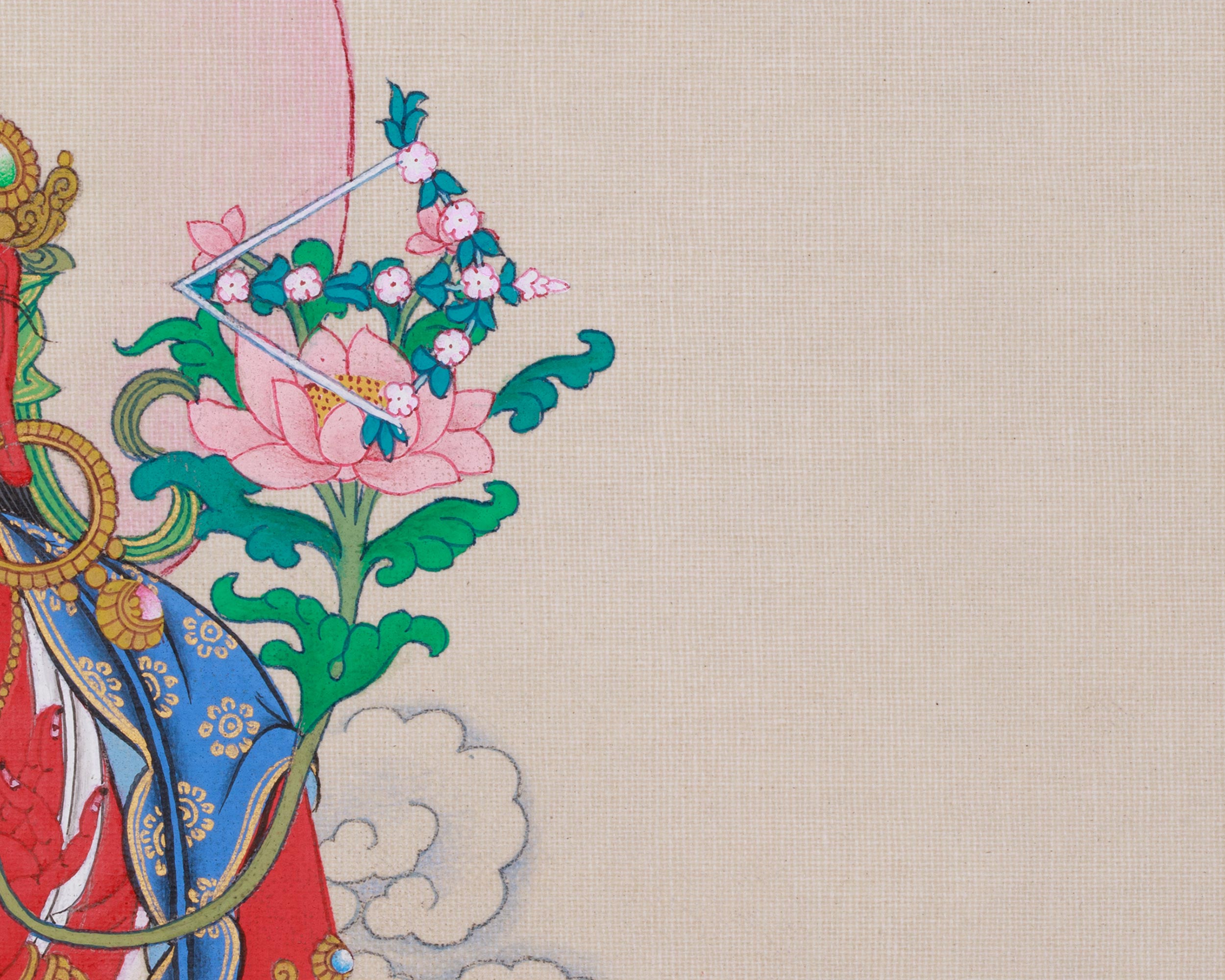 Original Hand-Painted Red Tara Dakini Thangka | Goddess of Power and Magnetism