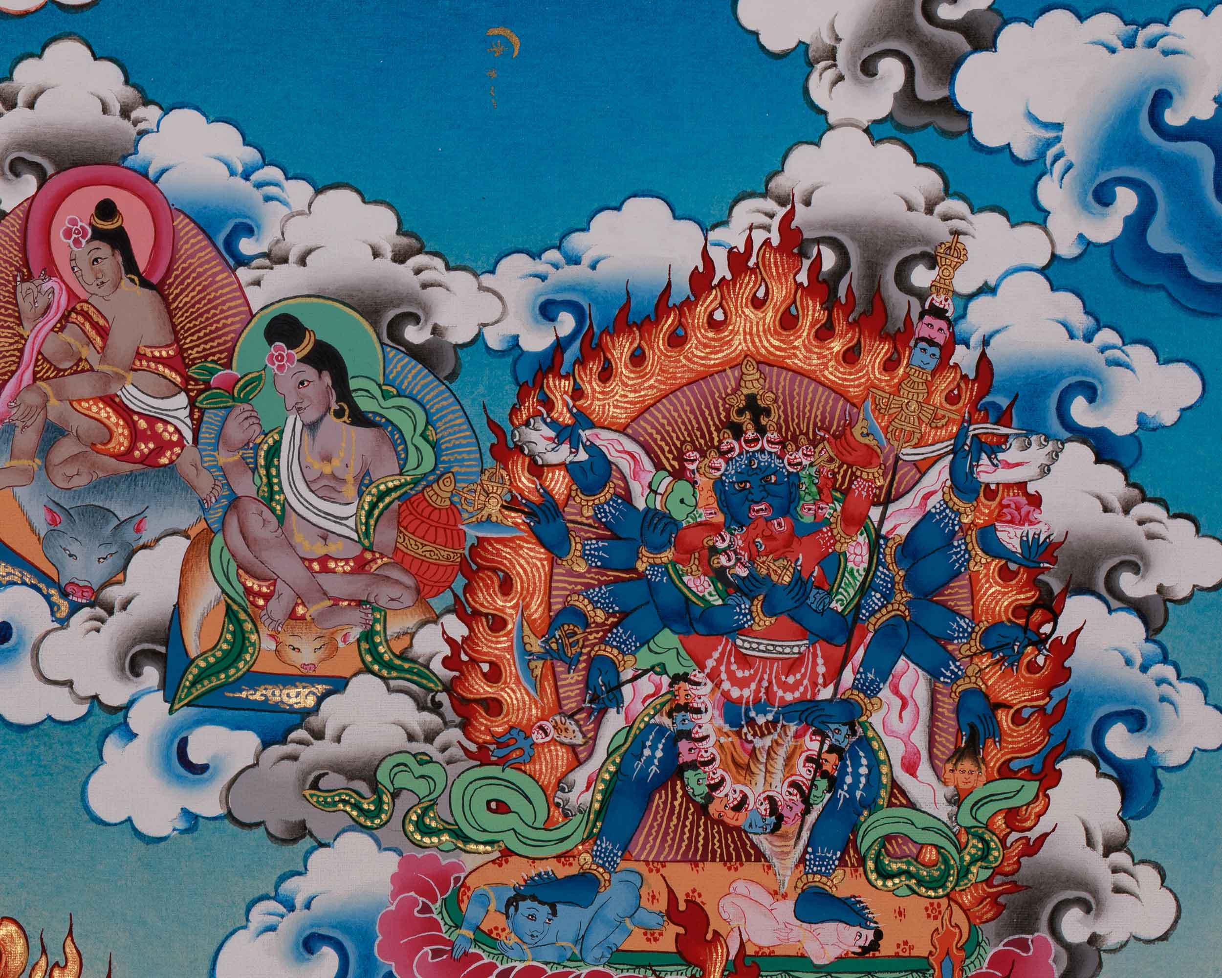Wrathful Yamantaka Thangka | The Destroyer Of Death | Buddhist Altar