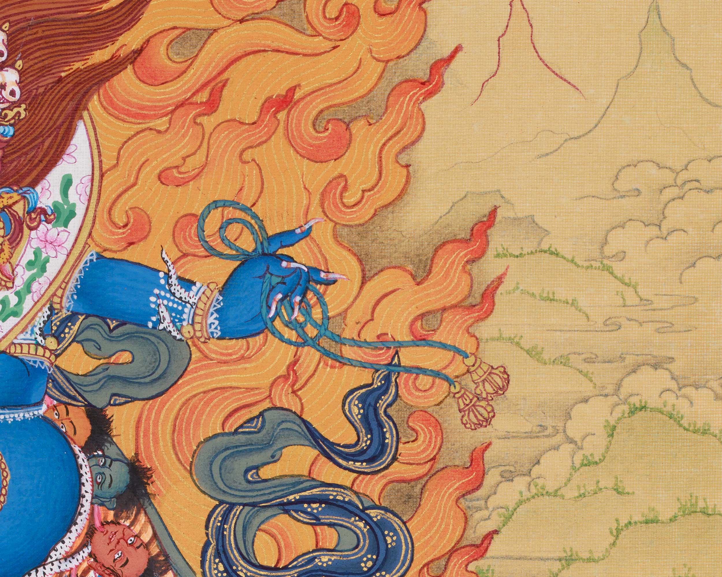 Sacred Vajrapani Butadamara Thangka | Bodhisattva of Protection and Strength