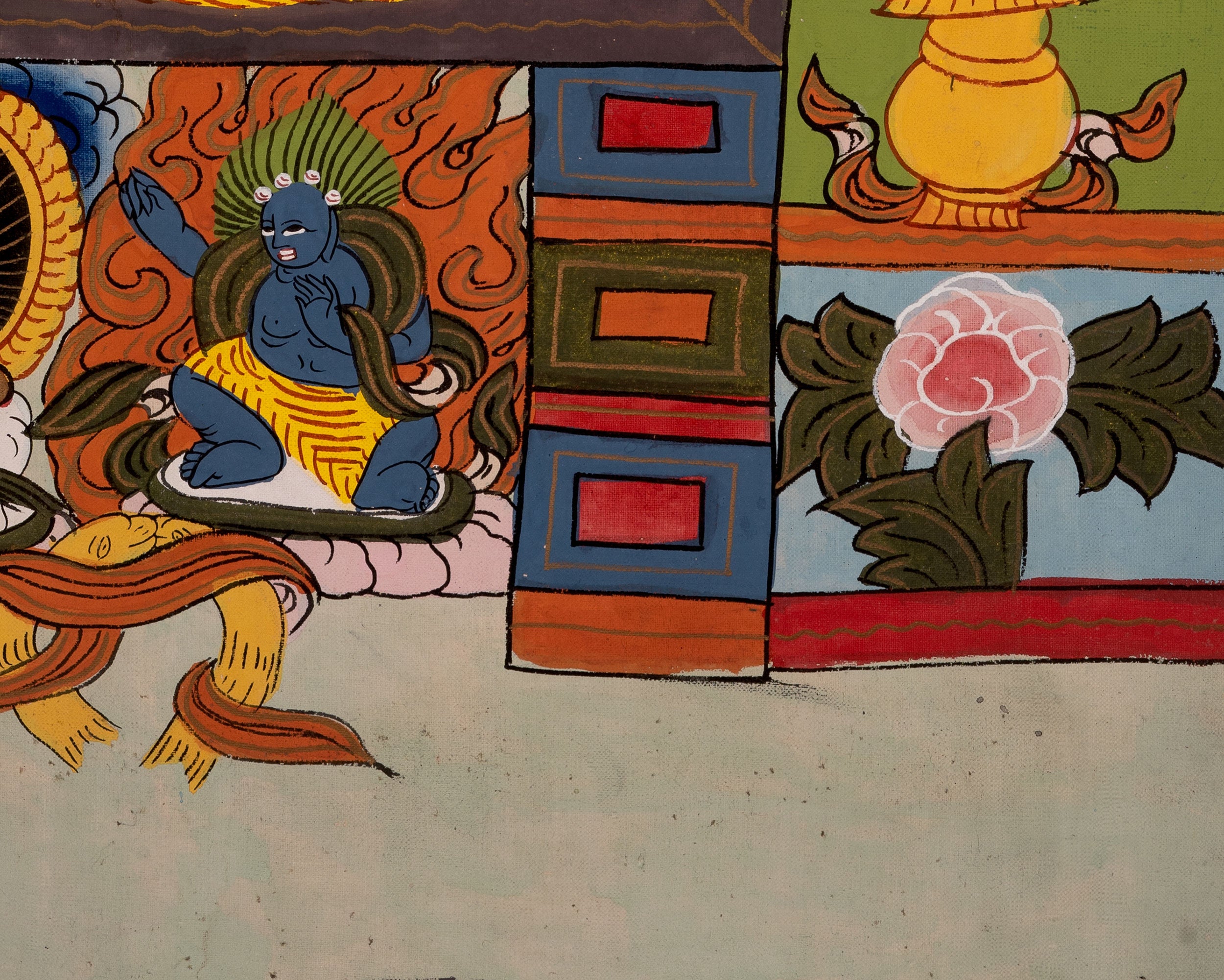 30+ Years Old Wheel Of Life Thangka | Vintage Traditional Art | Wall Decors