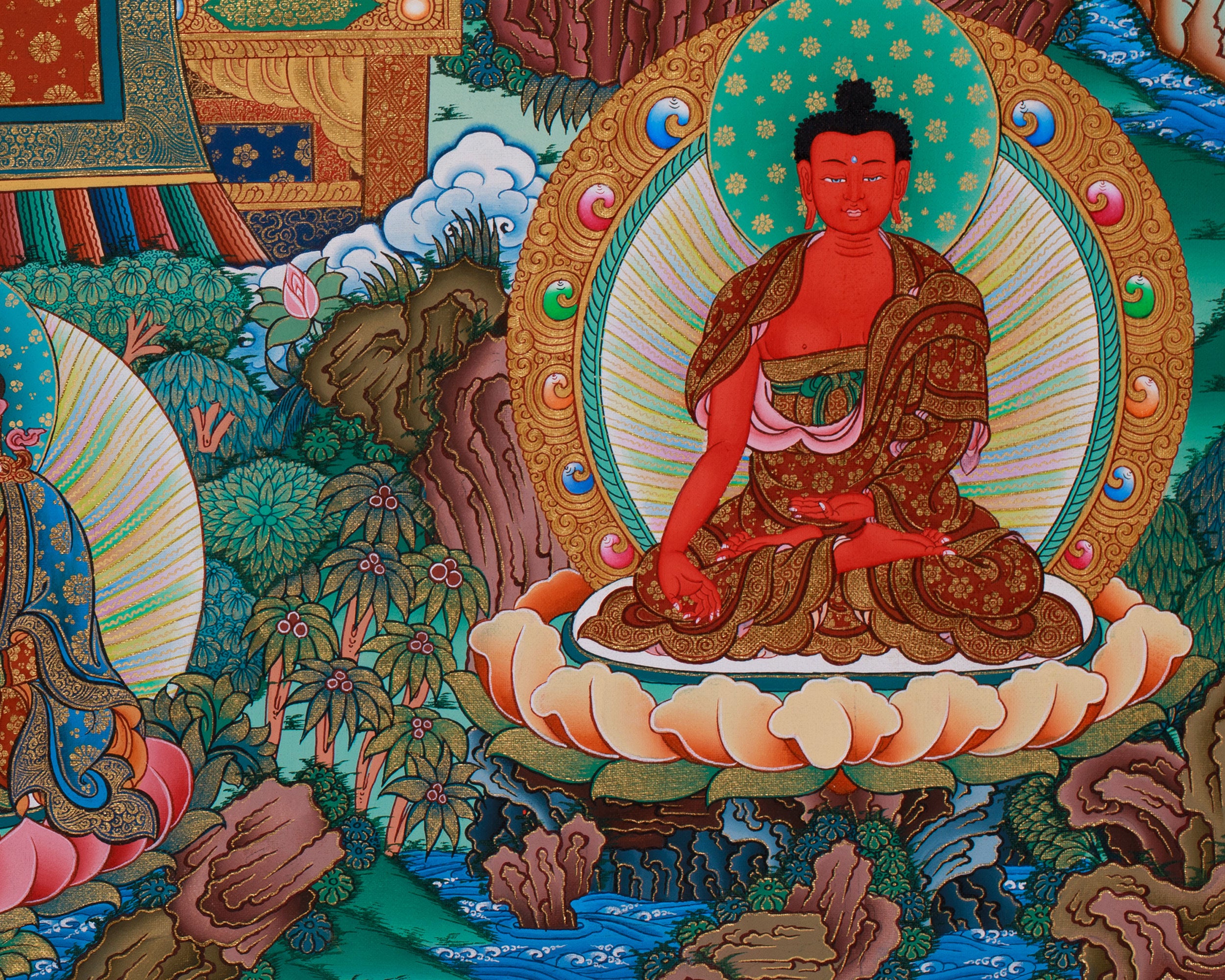 Eight Medicine Buddha Thangka | Divine Assembly of Healing Deities