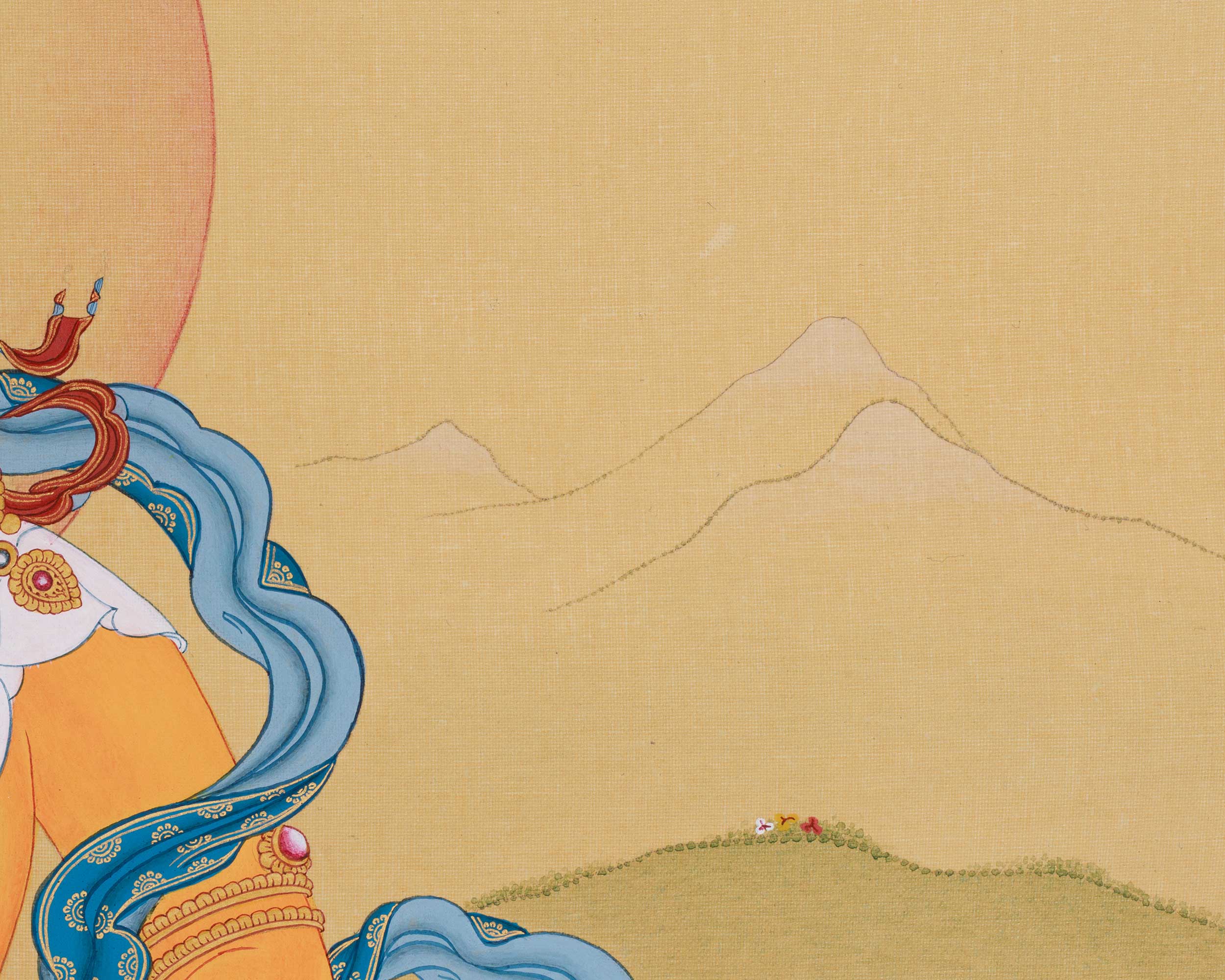 Premium Wealth Offering Deity Dzambhala Thangka | Symbol of Generosity and Sacred Power