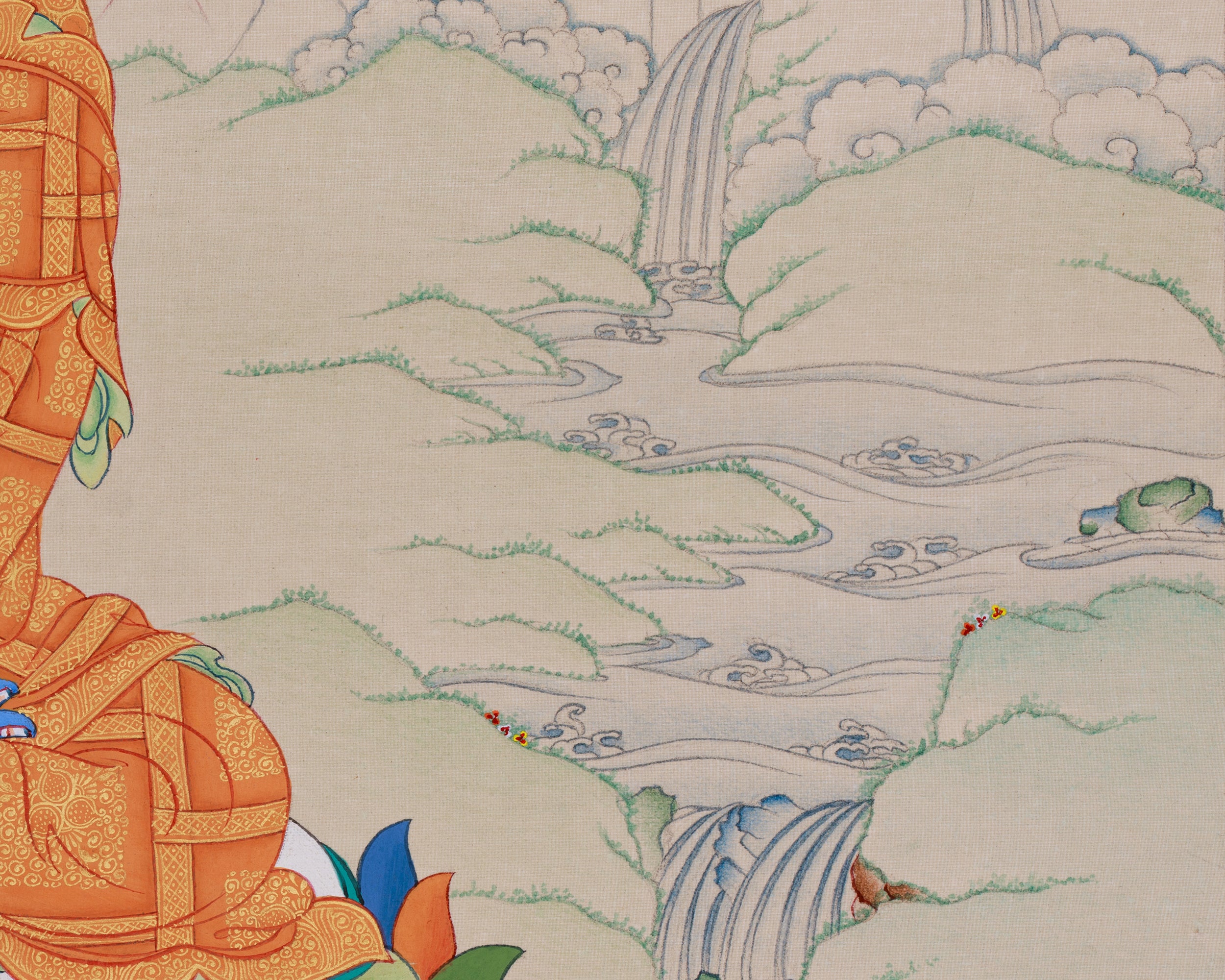 Bhaisajyaguru, the Healing Buddha | A Thangka for Health, Well-being, and Spiritual Peace