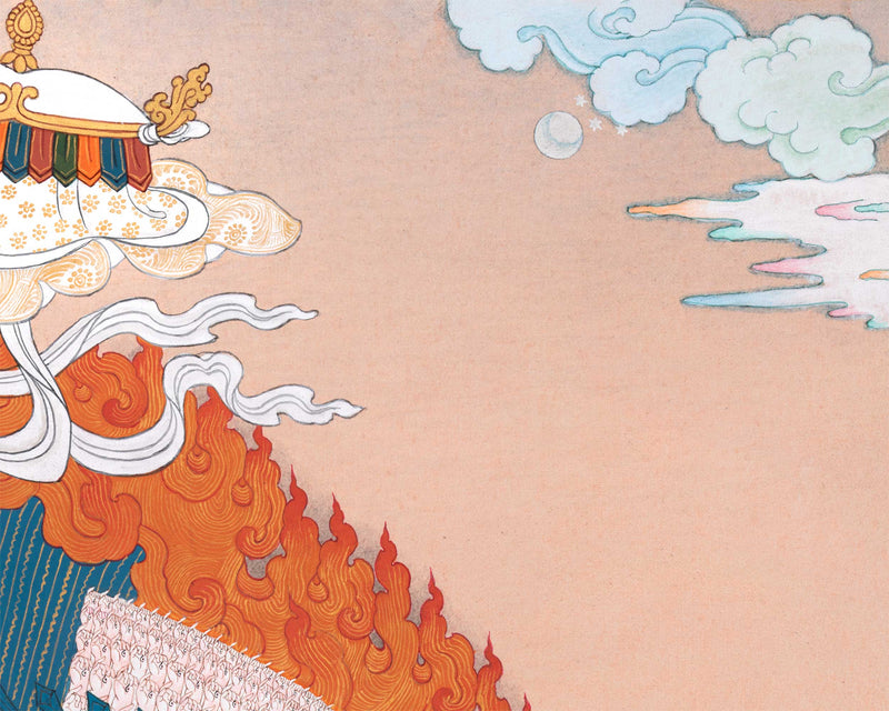 Dukar Thangka Print | The White Umbrella Goddess | Traditional Artwork Of Protective Deity