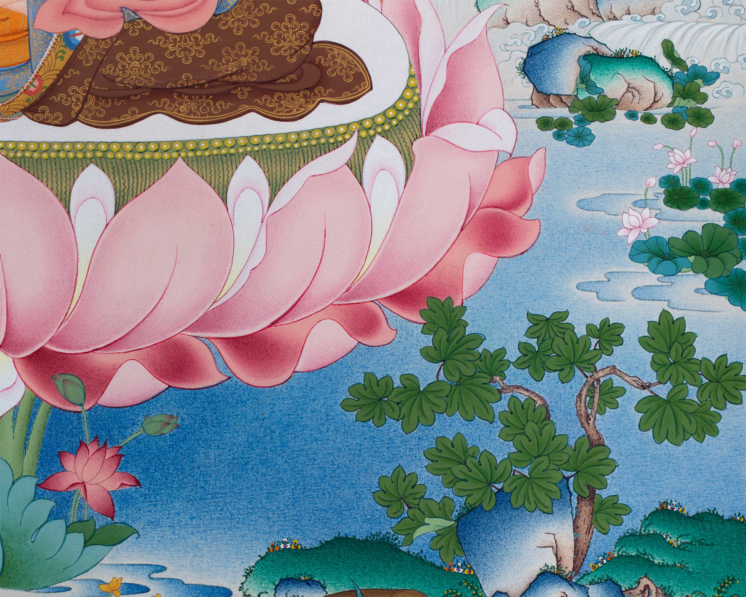 Traditional Padmasambhava Thangka Print | Art Of The Lotus Born Master | Guru Rinpoche Digital Print