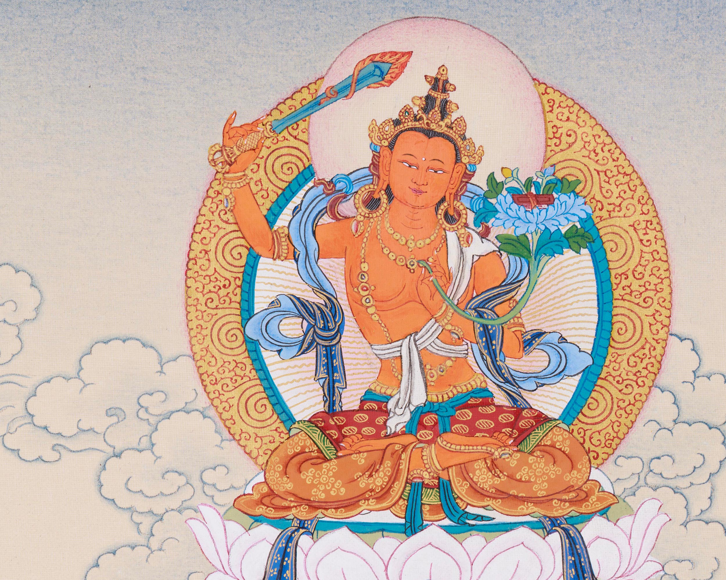 Three Bodhisattvas: Chenrezig, Manjushri, and Vajrapani | The Divine Assembly of Enlightened Virtues