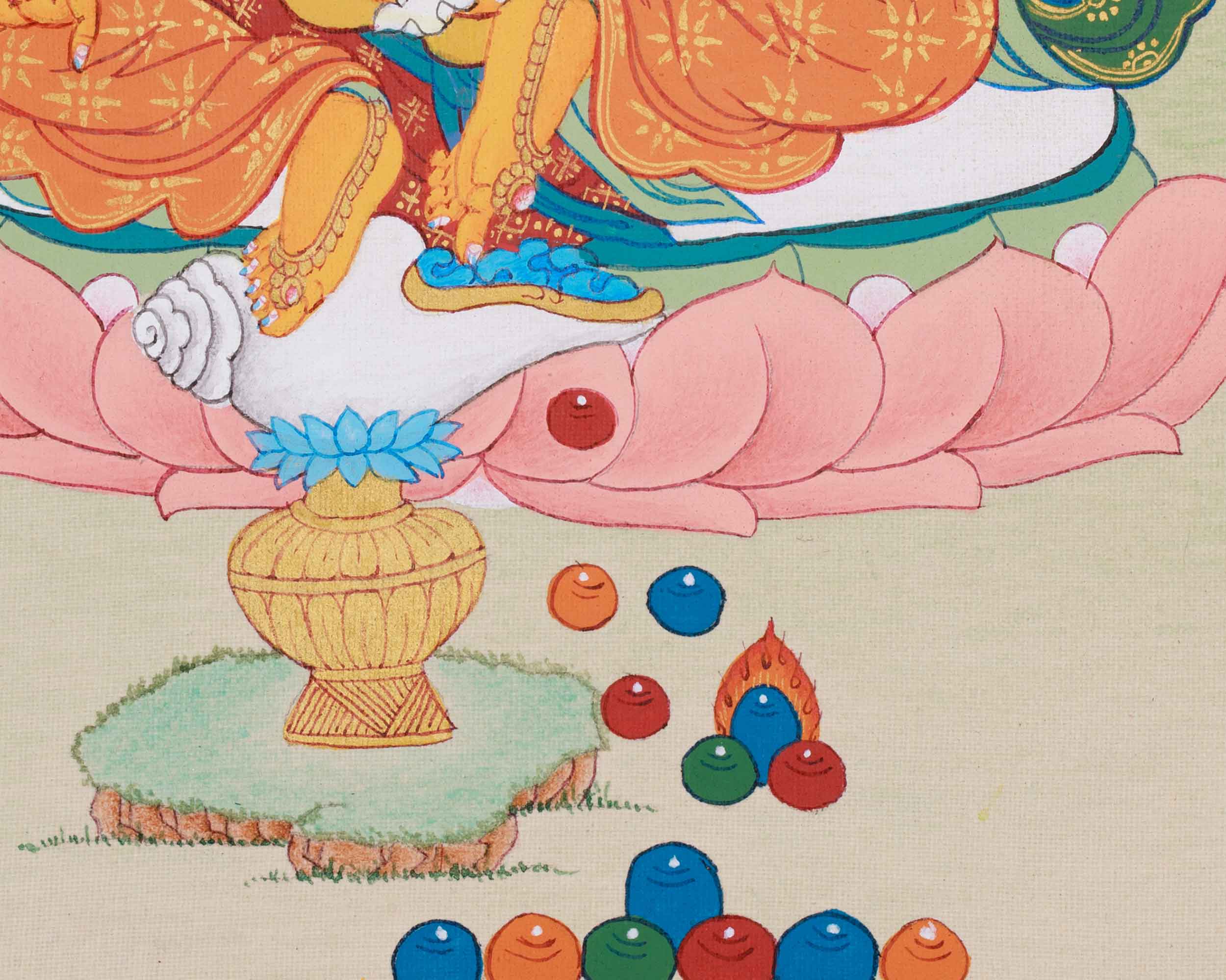 Namtoshe With Dzambhala and Vasudhara | Symbol of Wealth, Prosperity & Protection