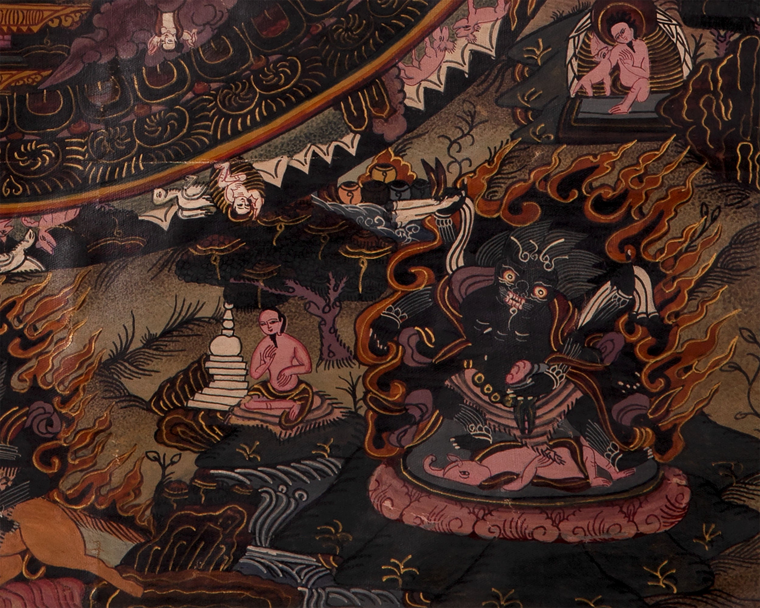 Heruka Mahakala Mandala | Old Tibetan Thangka