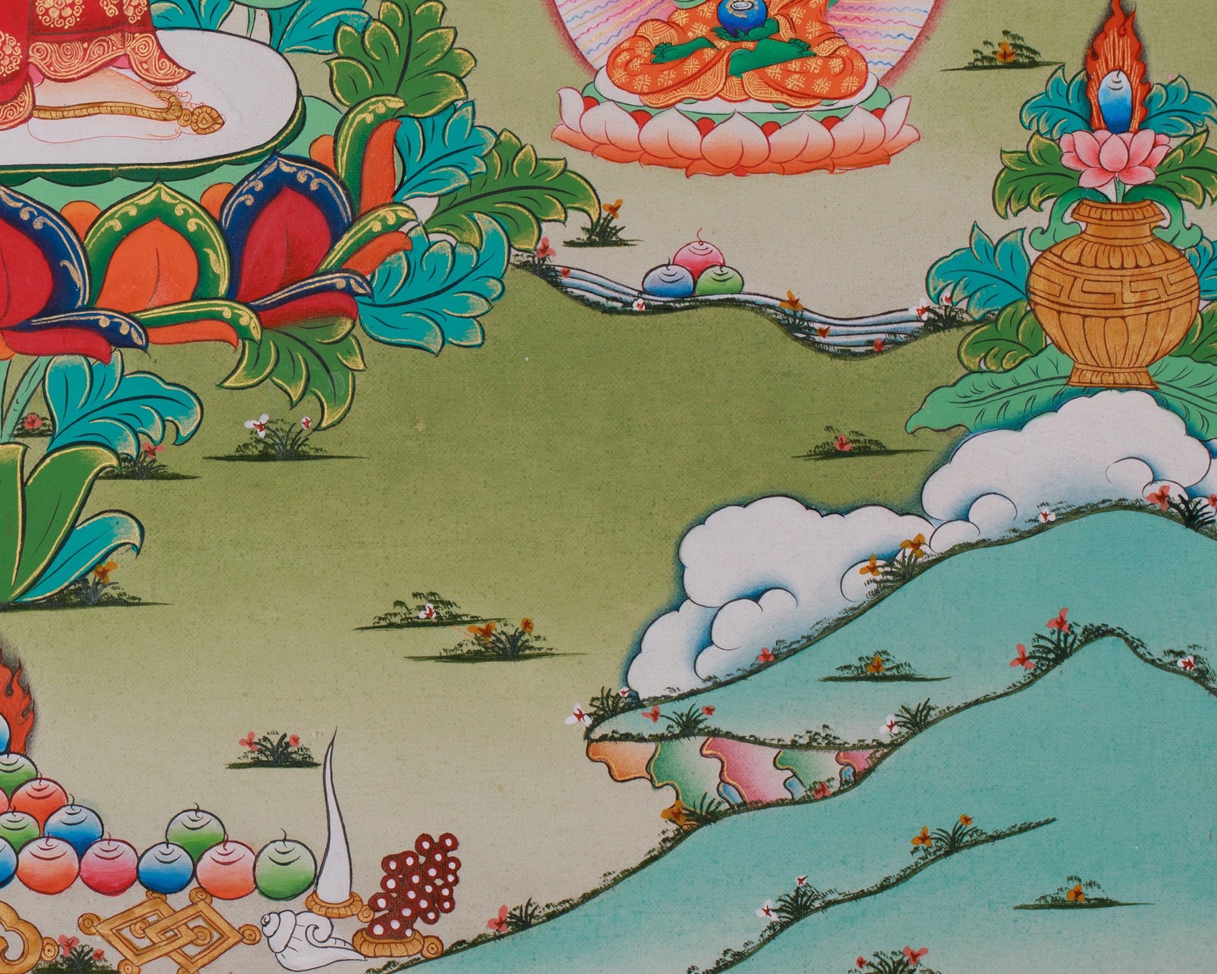 1000 Armed Chenrezig Sacred Artwork | Avalokiteshvara Compassion Deity | Five Dhyani Buddhas