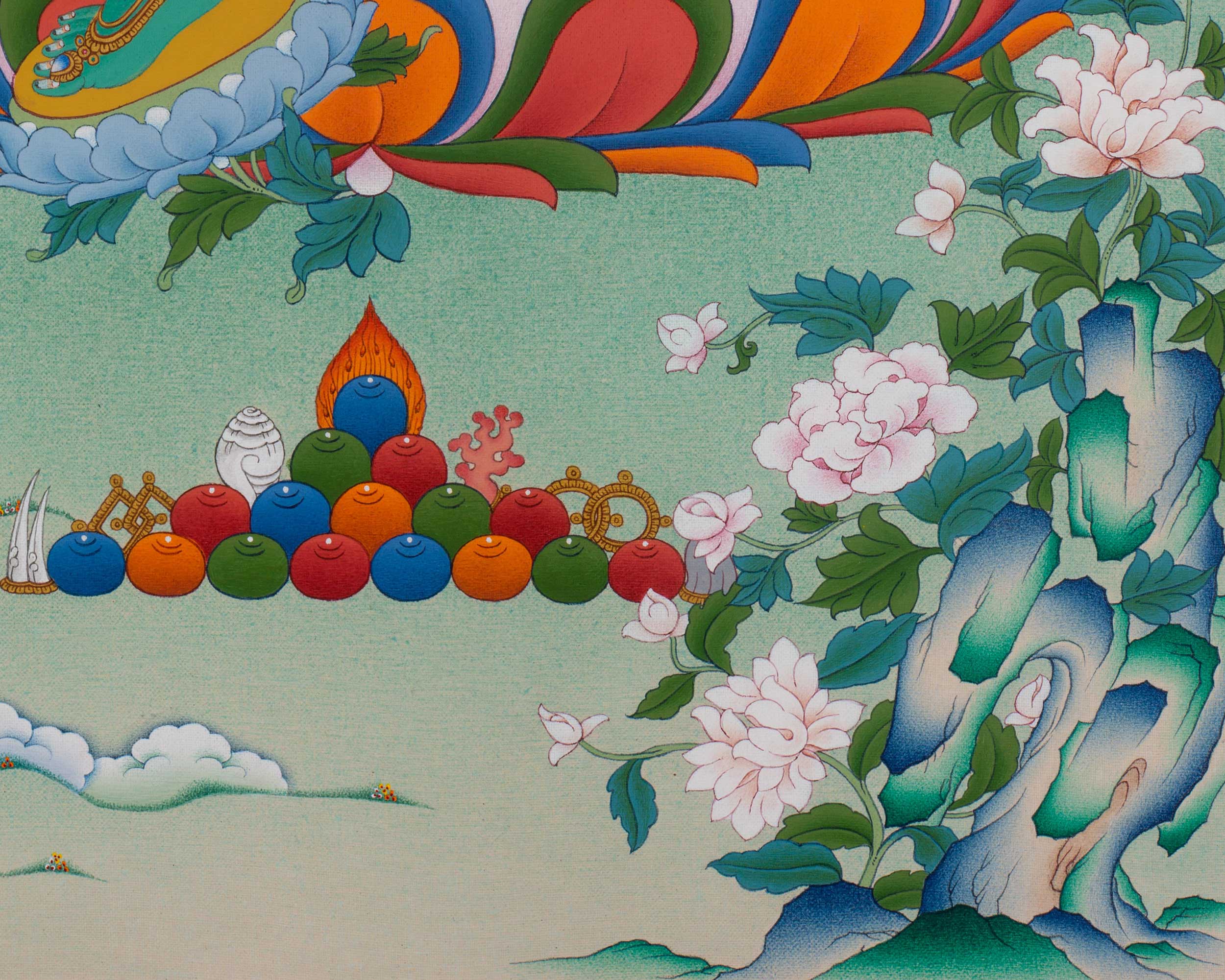 High-Quality Green Tara Thangka Print | Mother Green Tara Giclee Art | Traditional Buddhist Craft