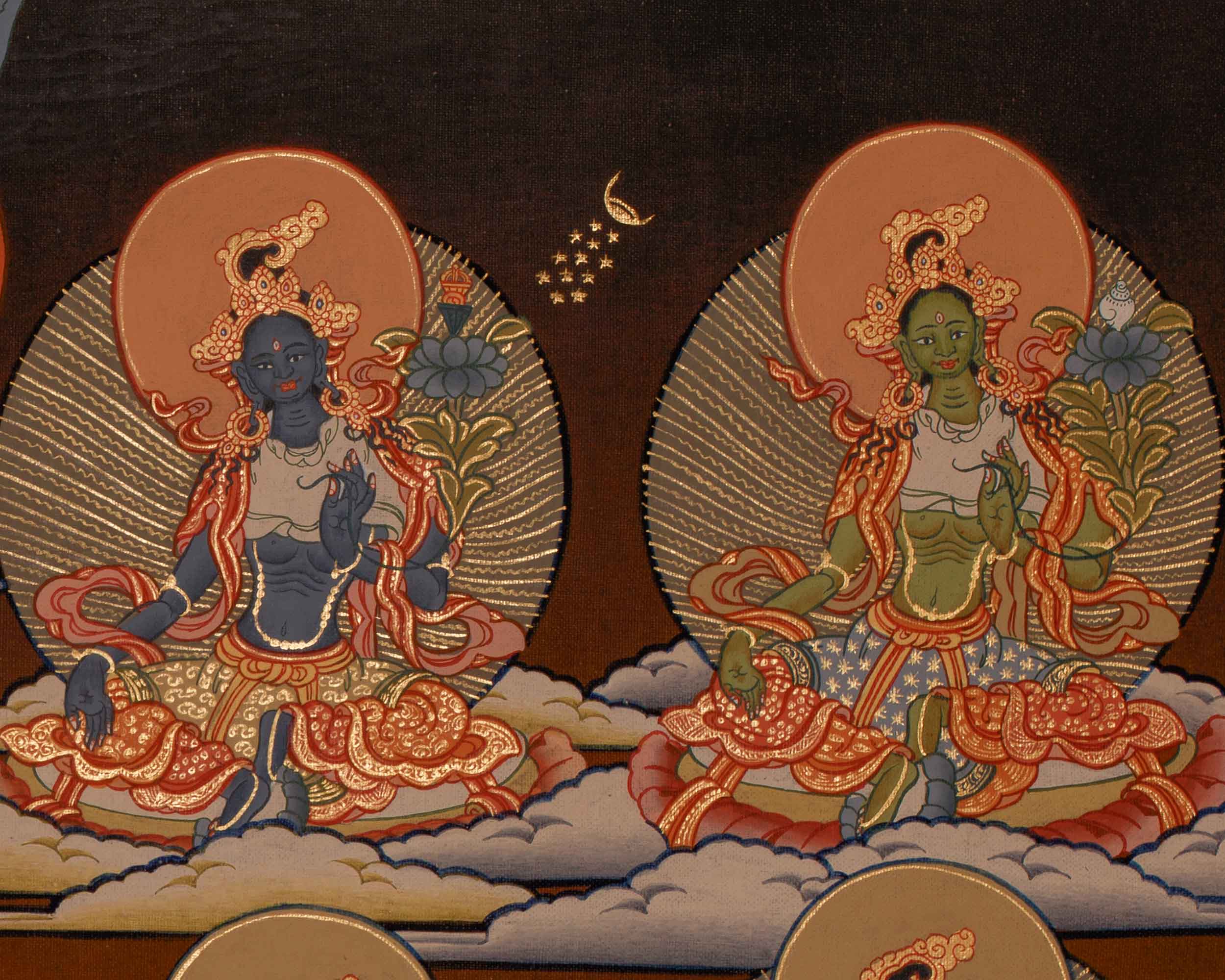 Twenty-One Tara Goddess Thangka | Manifestation of Tara