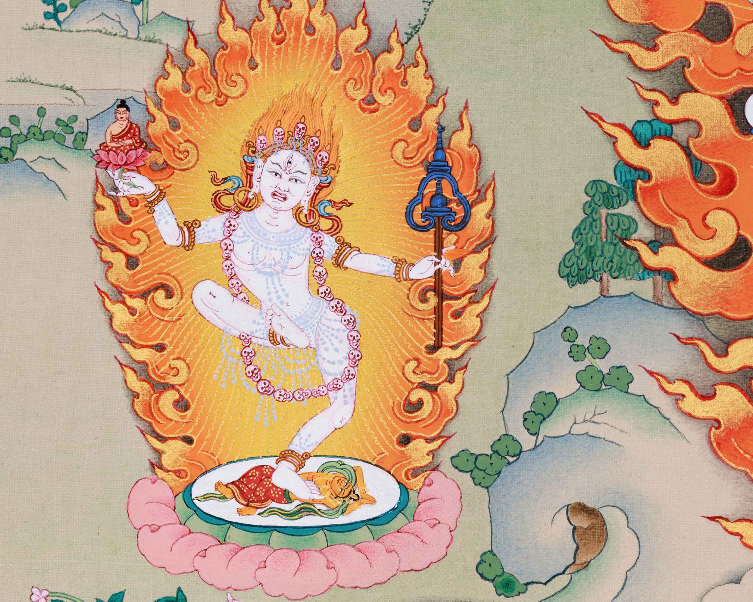 Wrathful Deity Hevajra Thangka Print | Great Compassion and Enlightened Wisdom