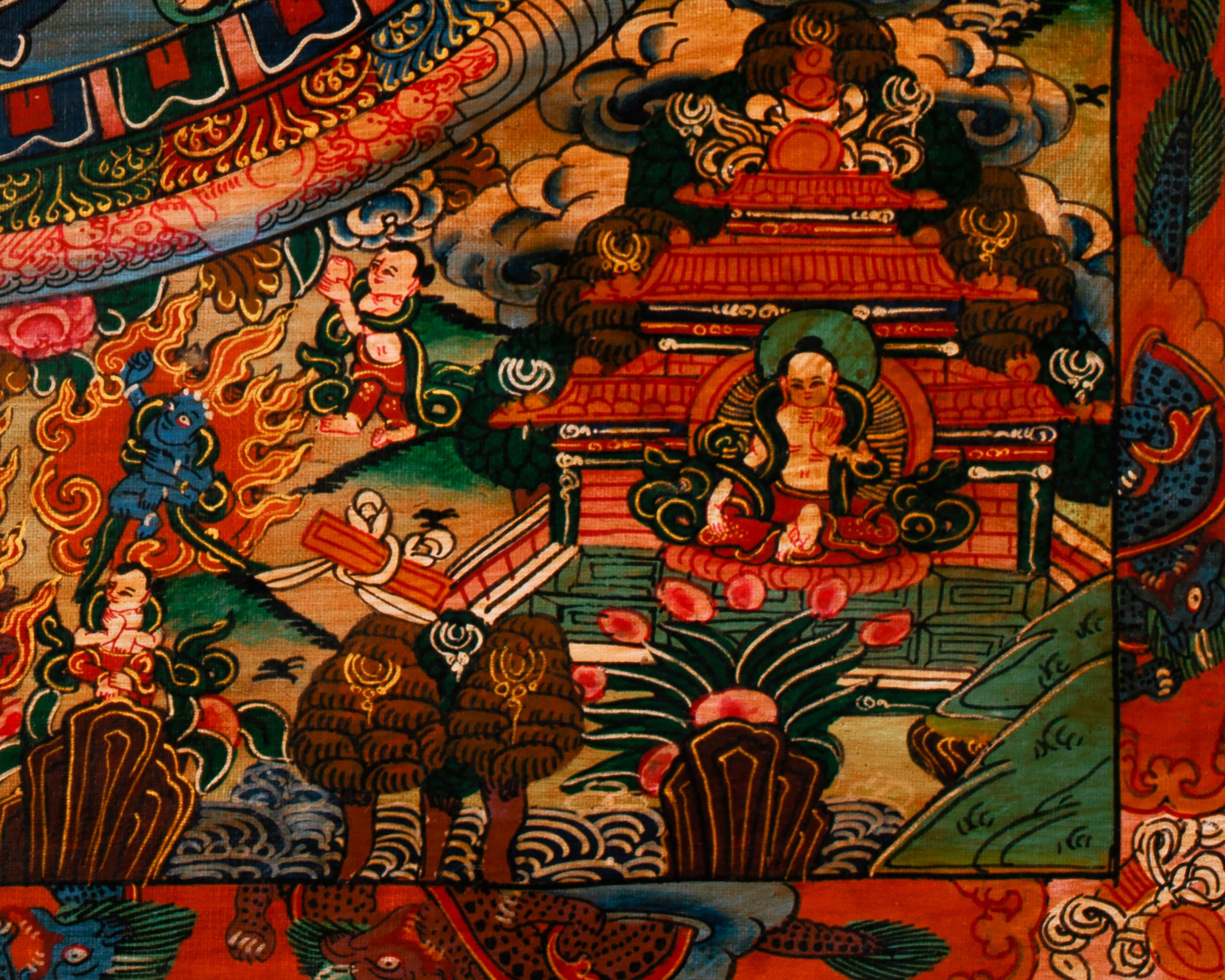 Dipankara (Buddha of Past) Mandala Thangka | Celestial Beings