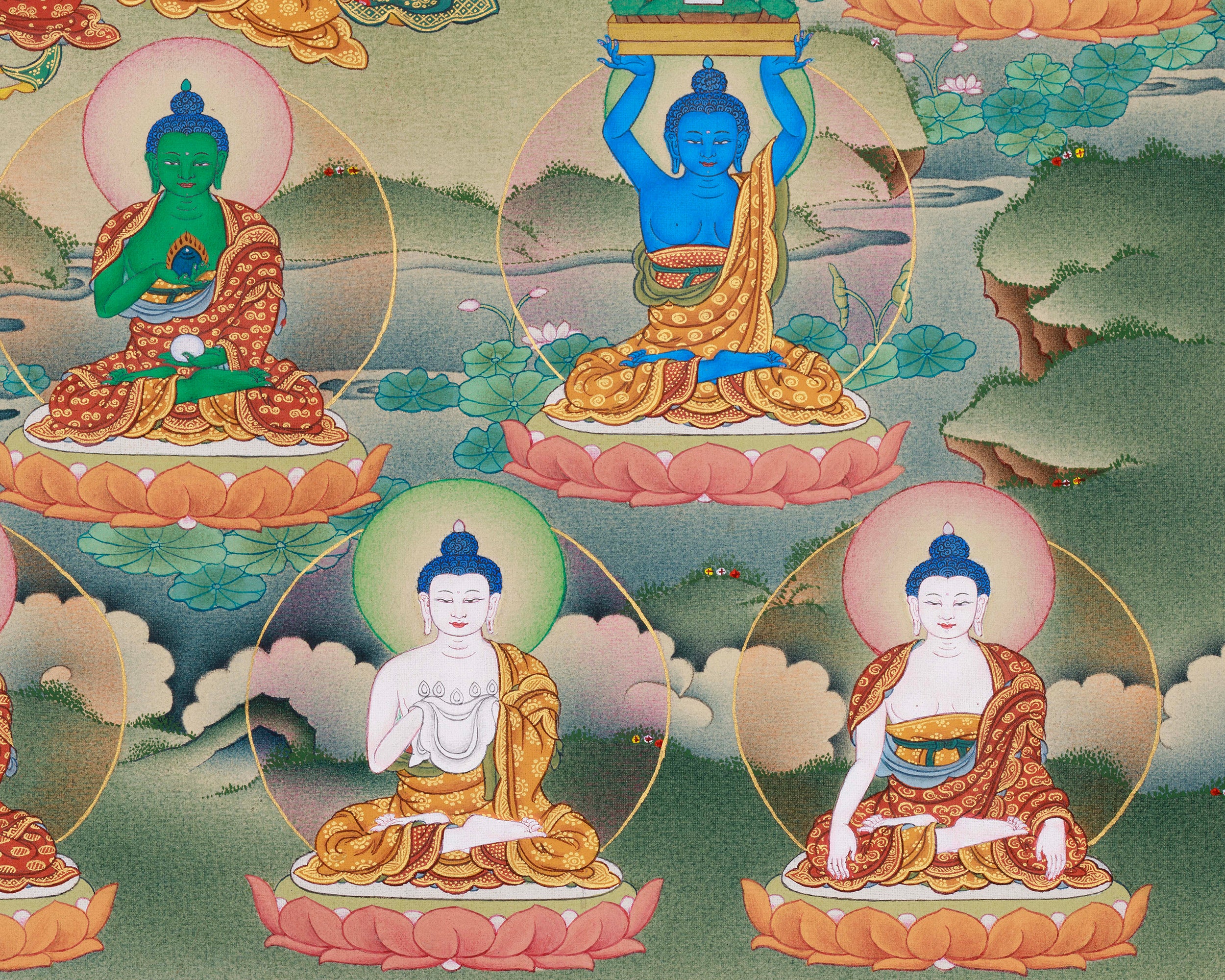 Authentic 35 Buddha Thangka | Tibetan Buddhist Painting for Self-Purification and Enlightenment