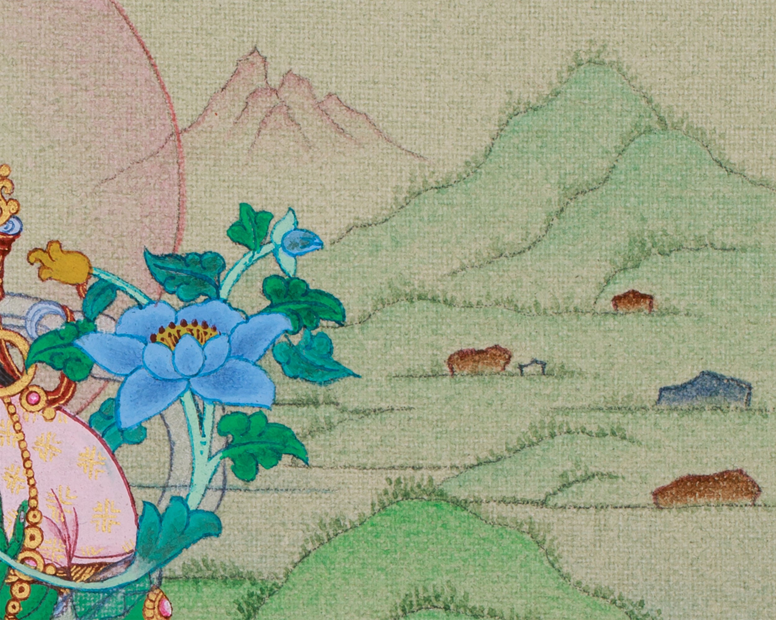 Hand-Painted Small Green Tara Painting | Goddess of Compassion