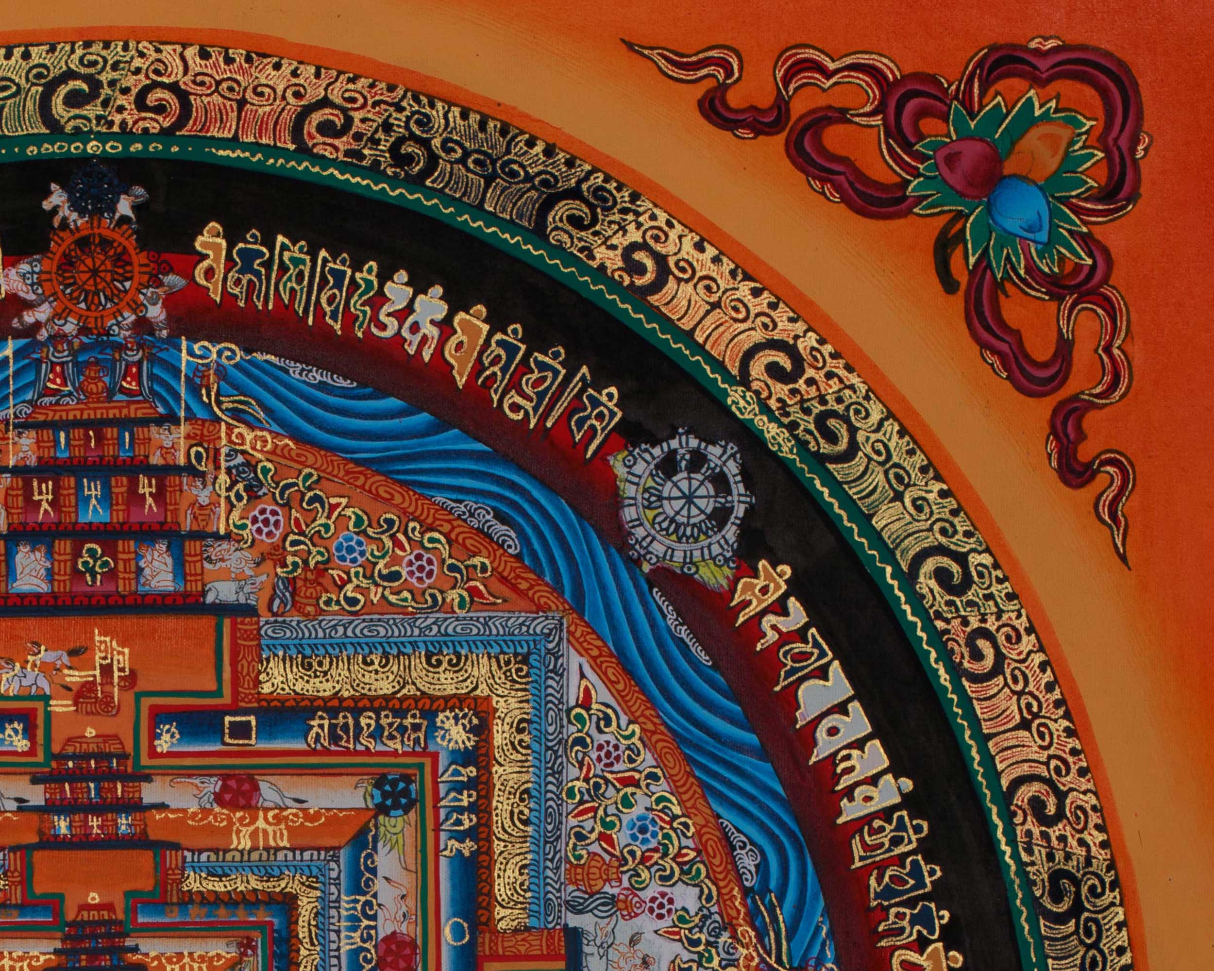 16 Inch Kalachakra Mandala | Wheel of Time | Tibetan Art for Balance and Healing