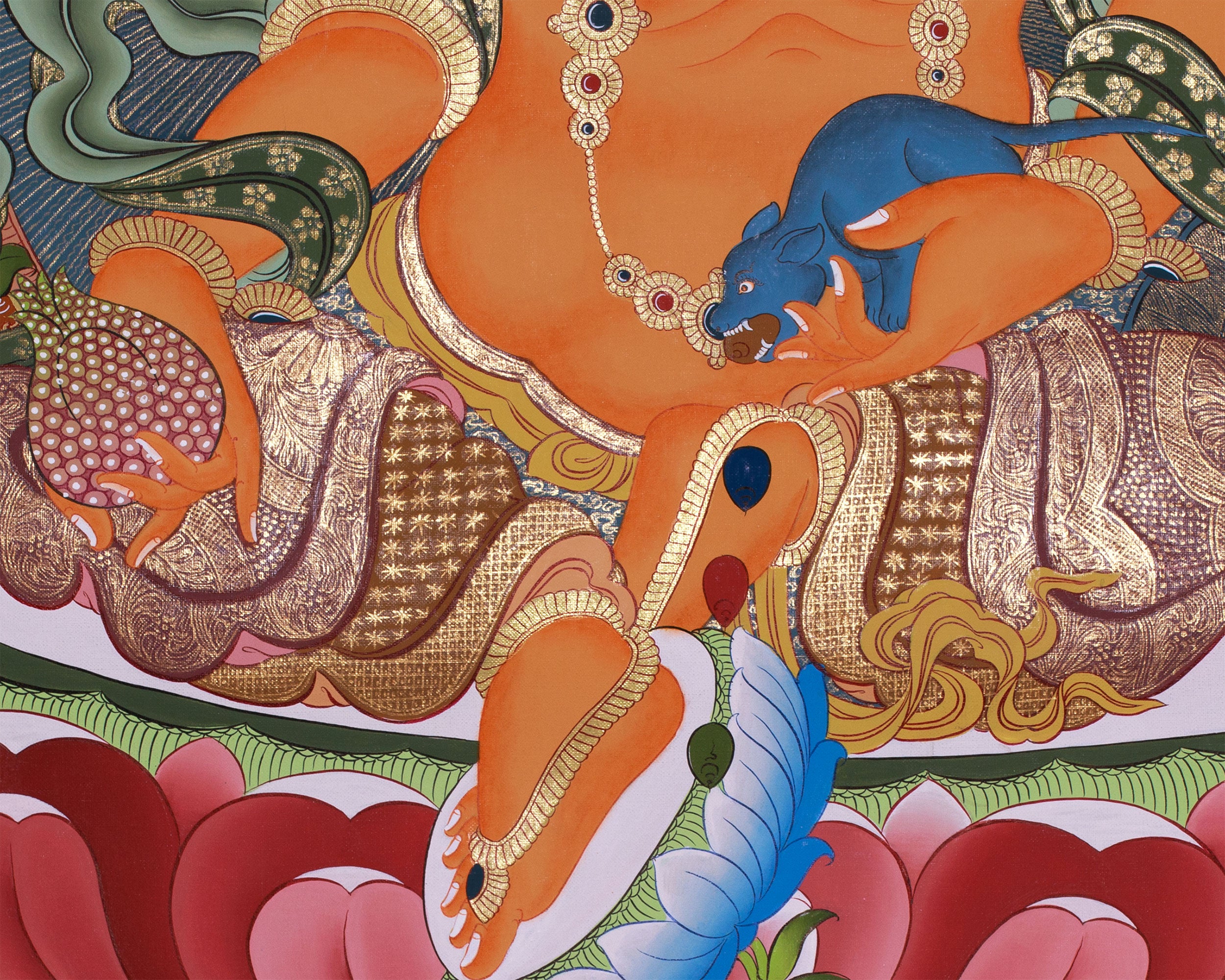 Original Buddhist Dzambhala Painting | God of Wealth and Abundance