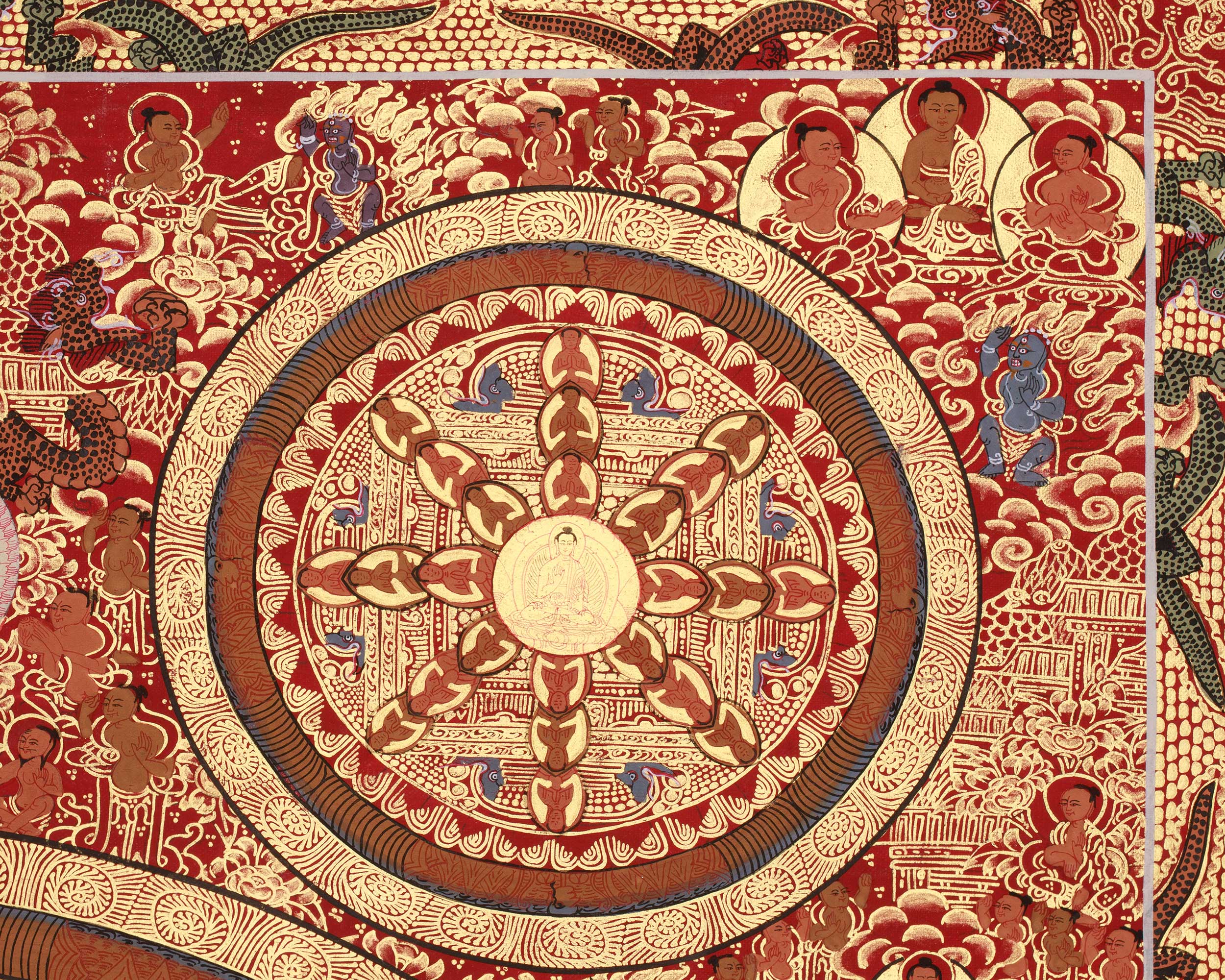 Shakyamuni Buddha Mandala Painting | A Sacred Thangka of Enlightenment and Cosmic Order